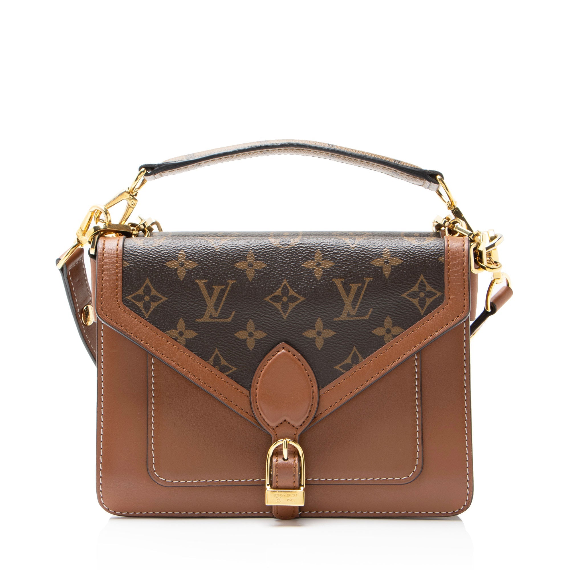 Louis Vuitton Monogram Canvas Calfskin Biface Shoulder Bag