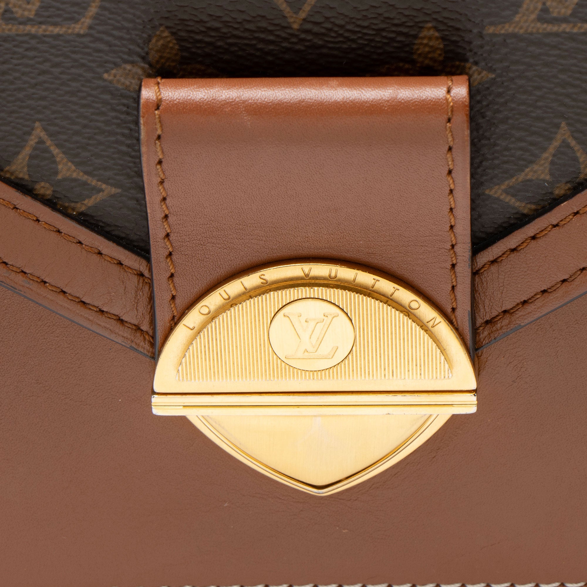 Louis Vuitton Monogram Canvas Calfskin Biface Shoulder Bag