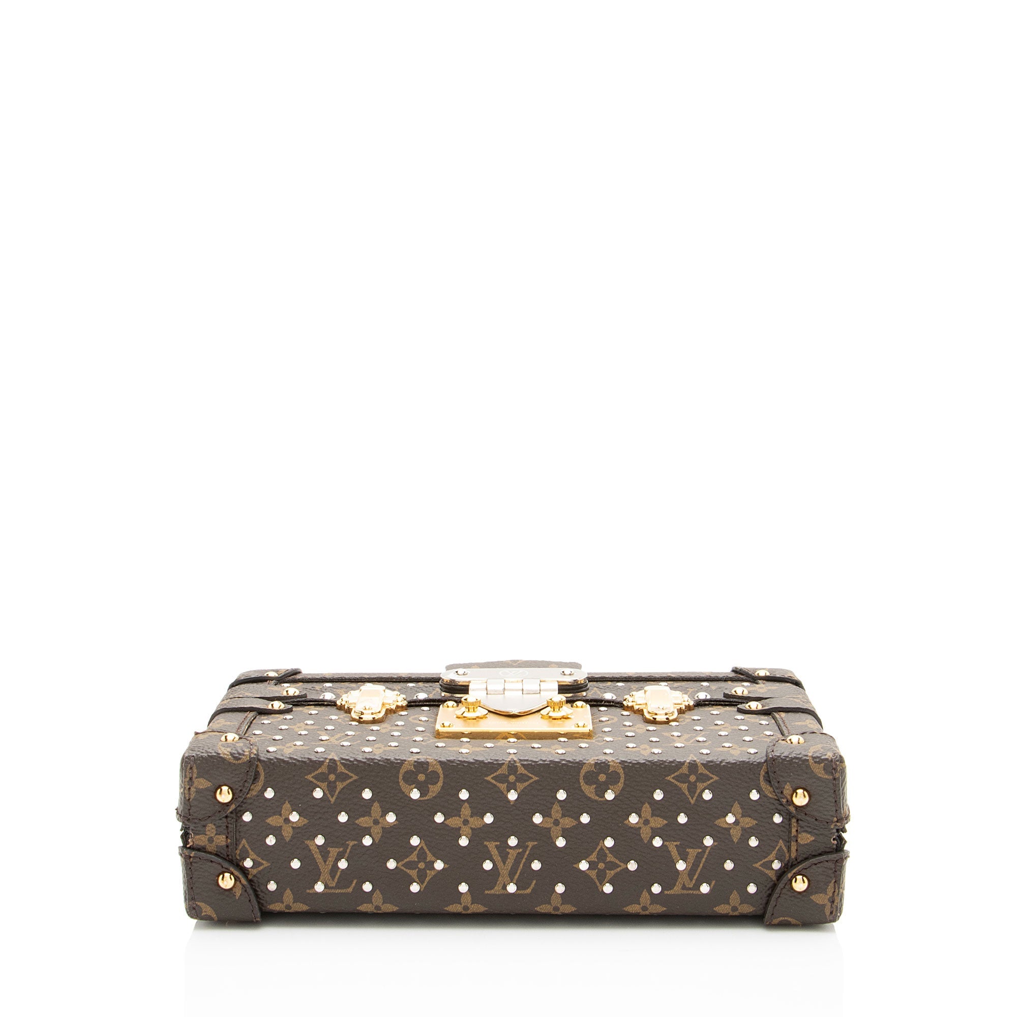 Louis Vuitton Monogram Canvas Studded Petite Malle Bag
