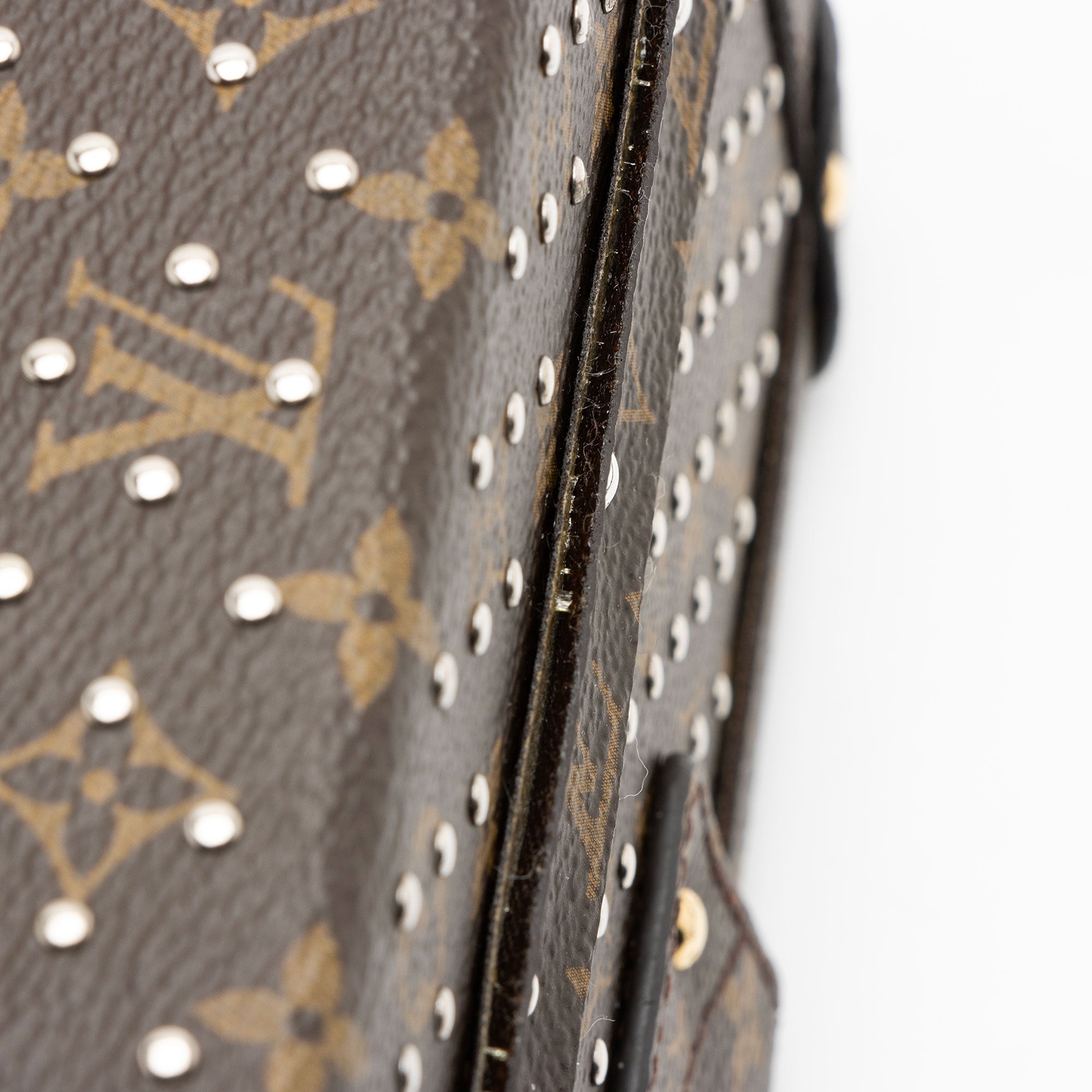 Louis Vuitton Monogram Canvas Studded Petite Malle Bag