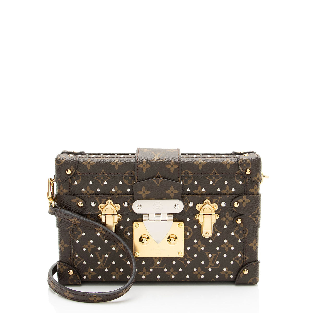 Louis Vuitton Monogram Canvas Studded Petite Malle Bag