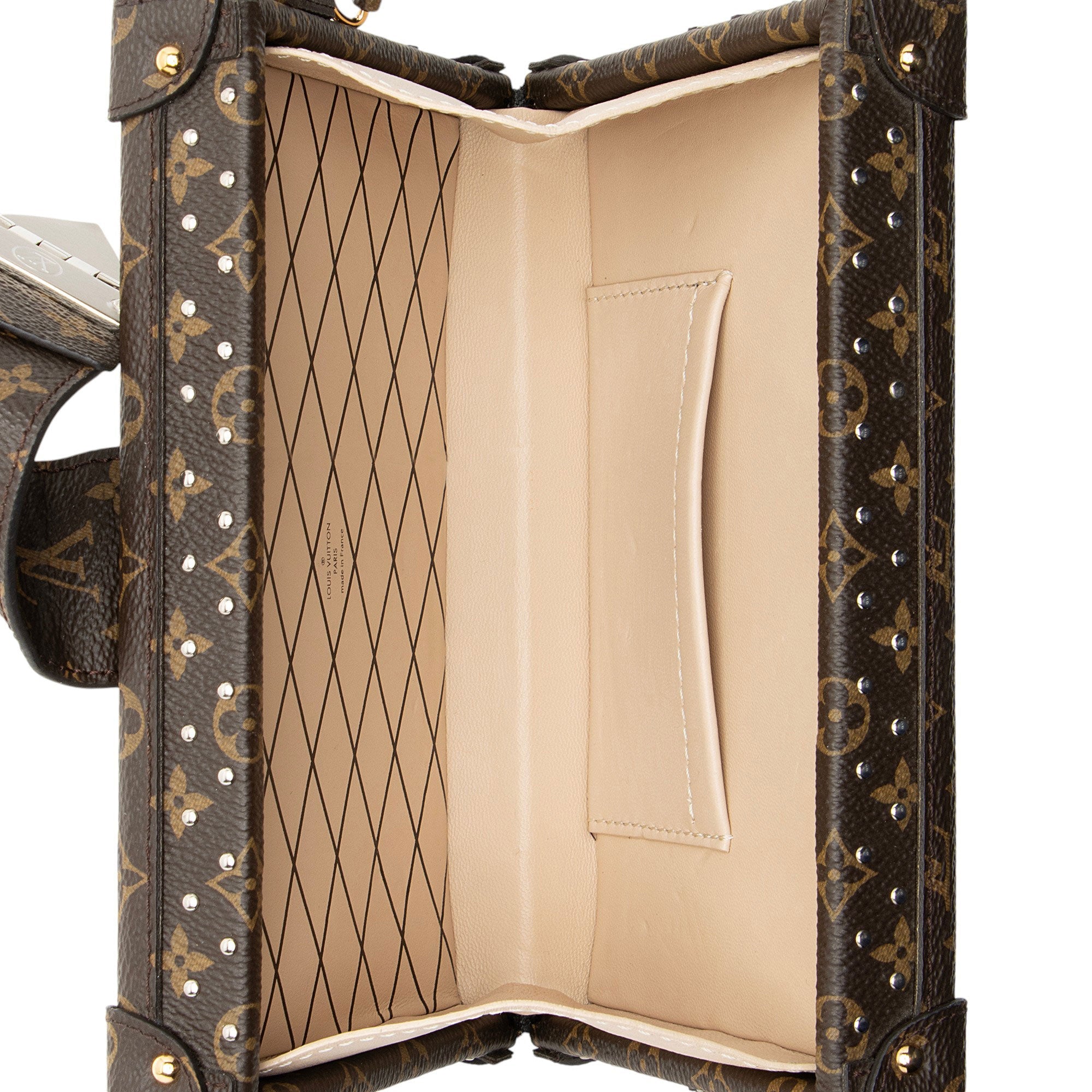 Louis Vuitton Monogram Canvas Studded Petite Malle Bag