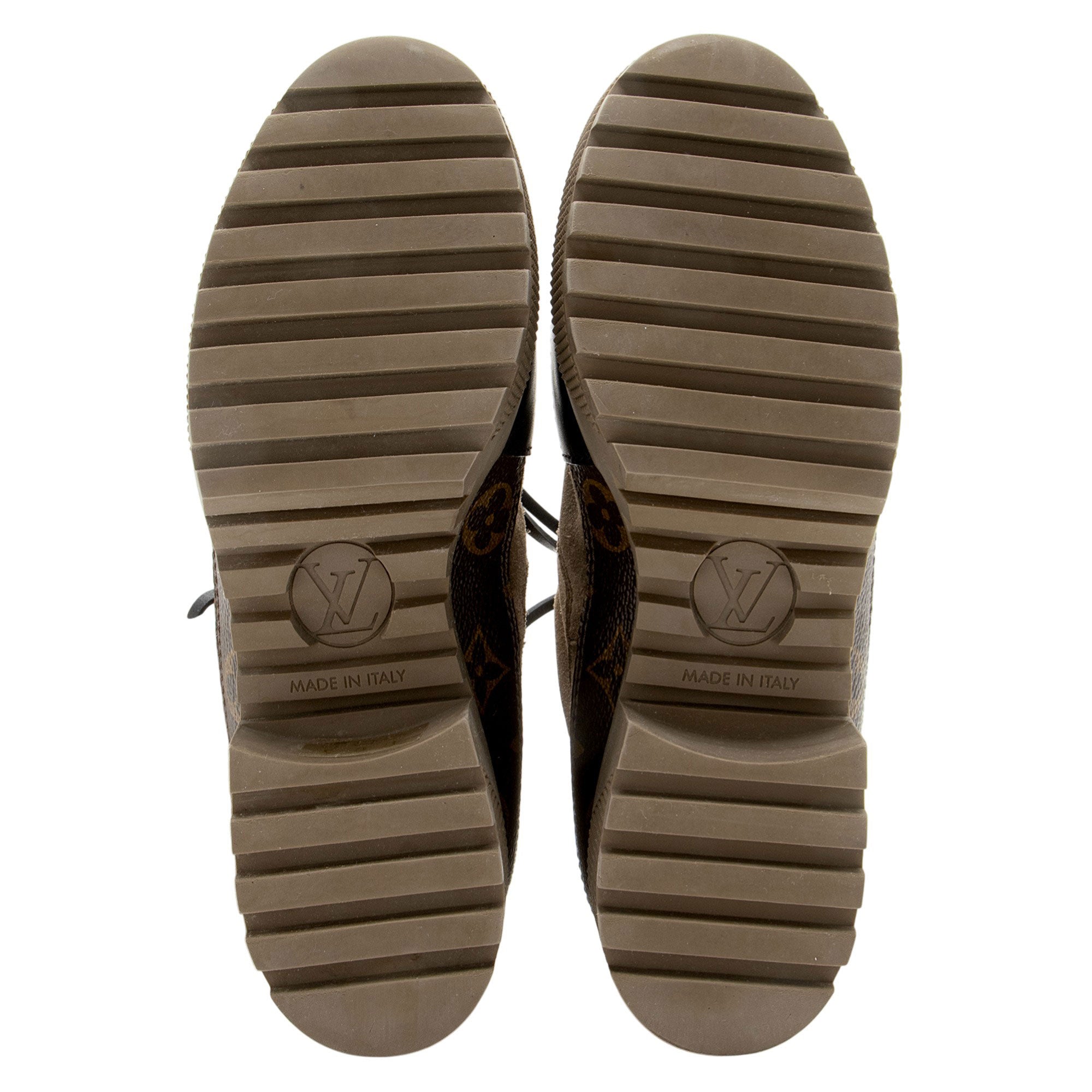Louis Vuitton Monogram Canvas Suede Laureate Desert Platform Boots - Size 6 / 36