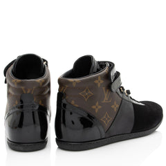 Louis Vuitton Monogram Canvas Suede Move Up Sneakers - Size 8.5 / 38.5