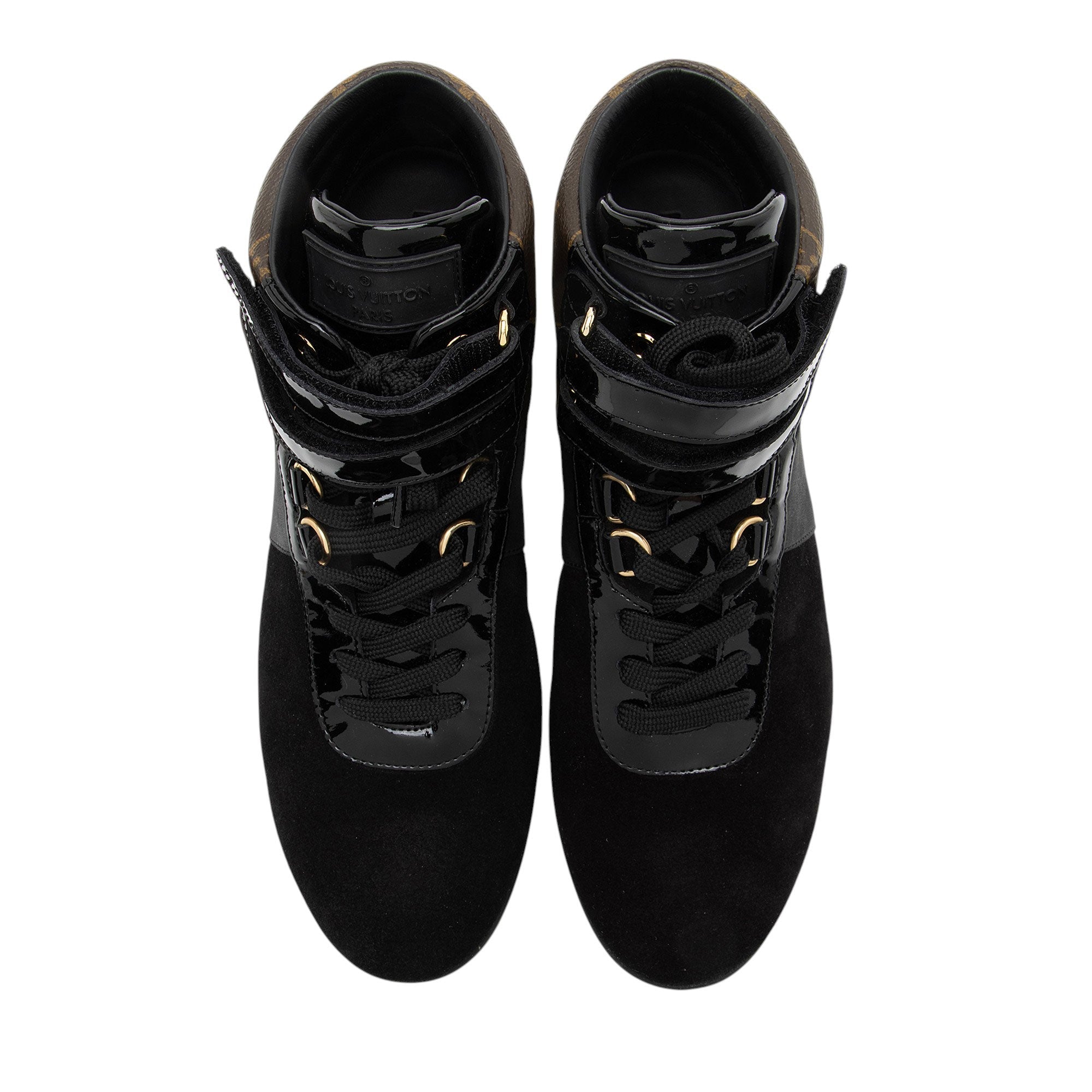Louis Vuitton Monogram Canvas Suede Move Up Sneakers - Size 8.5 / 38.5