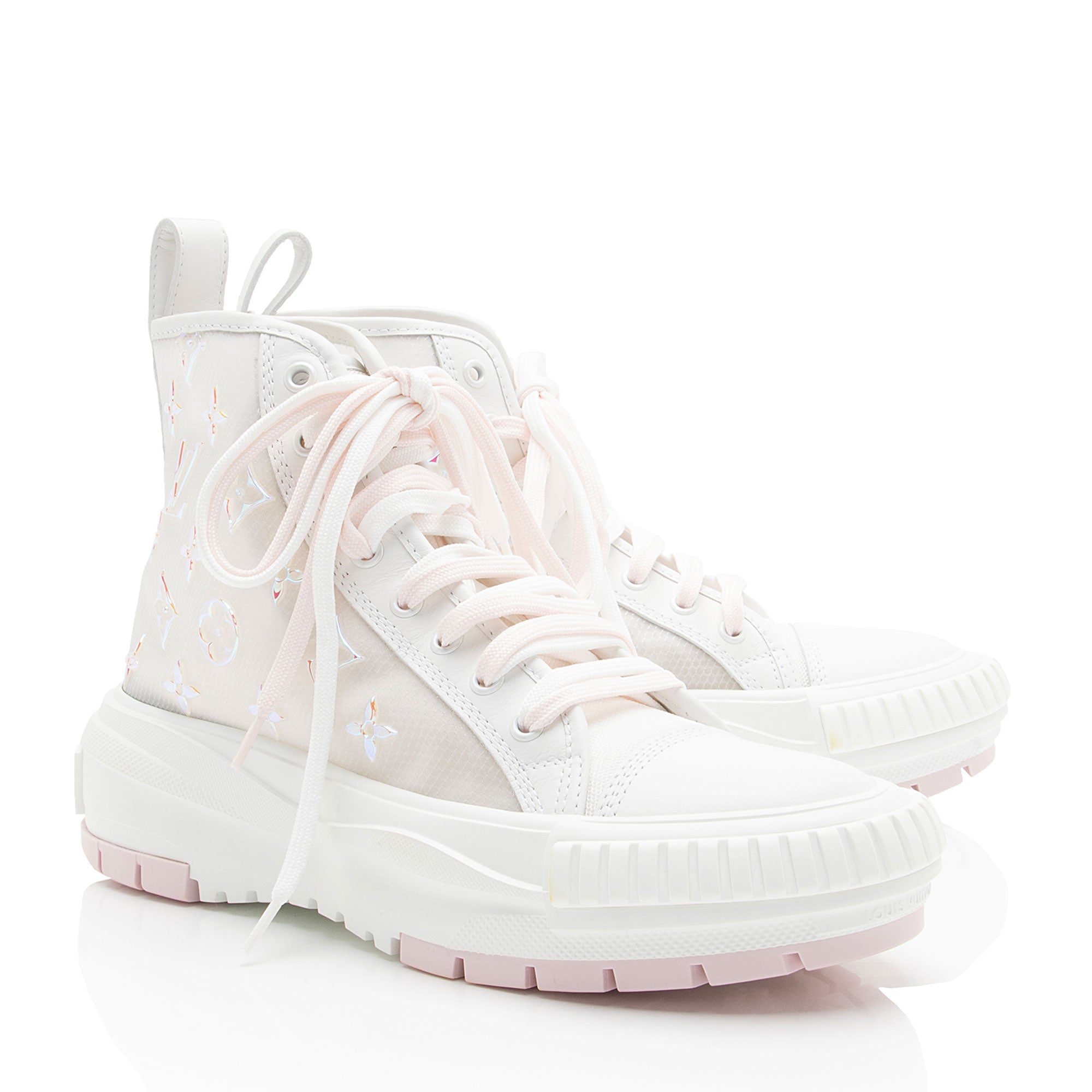 Louis Vuitton Monogram Iridescent Mesh LV Squad Sneaker - Size 8.5 / 38.5