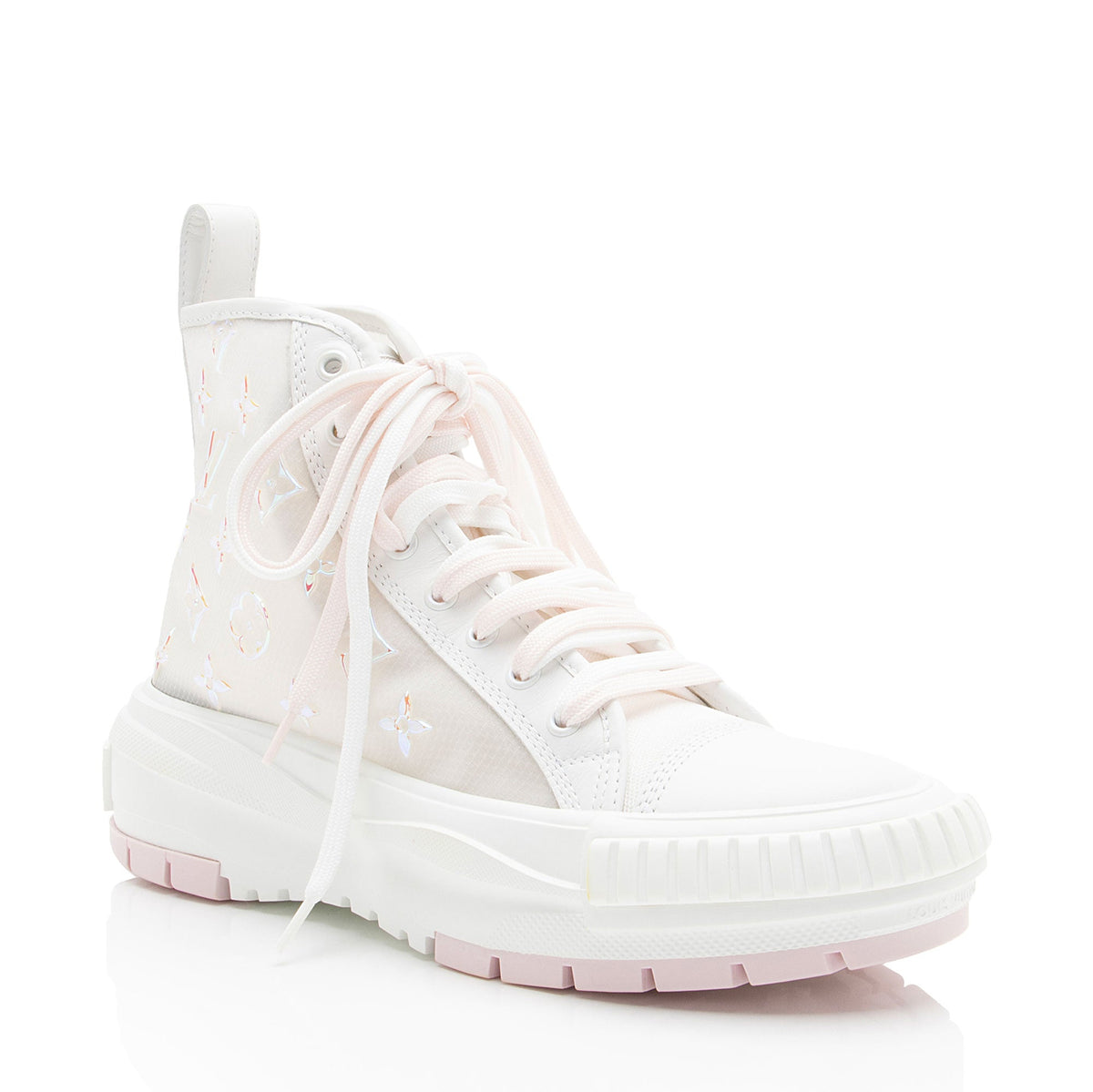 Louis Vuitton Monogram Iridescent Mesh LV Squad Sneaker - Size 8.5 / 38.5