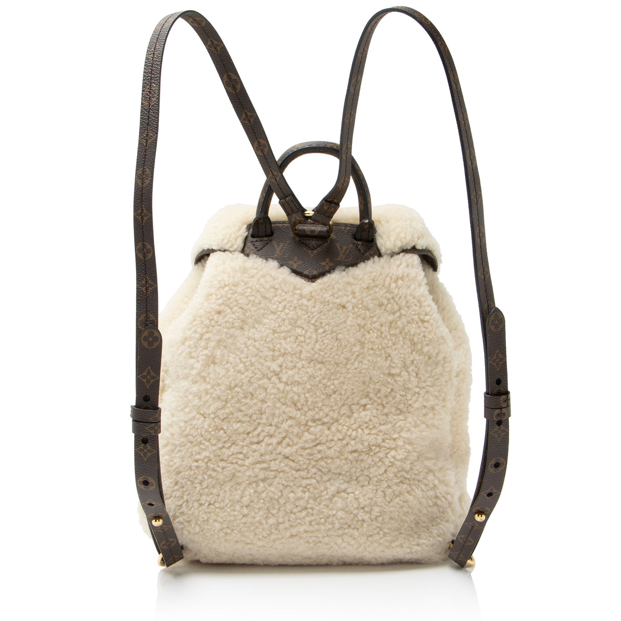 Louis Vuitton Shearling Monogram Canvas LV Ski Backpack