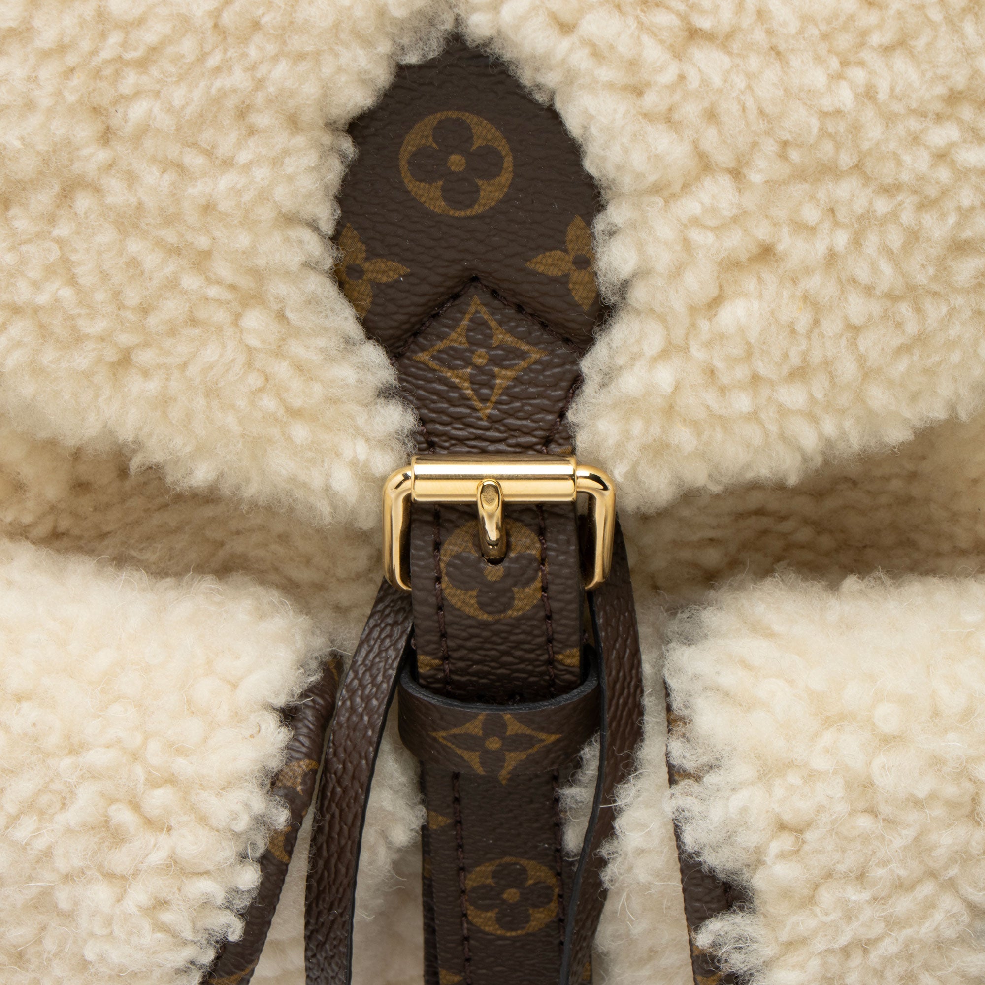Louis Vuitton Shearling Monogram Canvas LV Ski Backpack