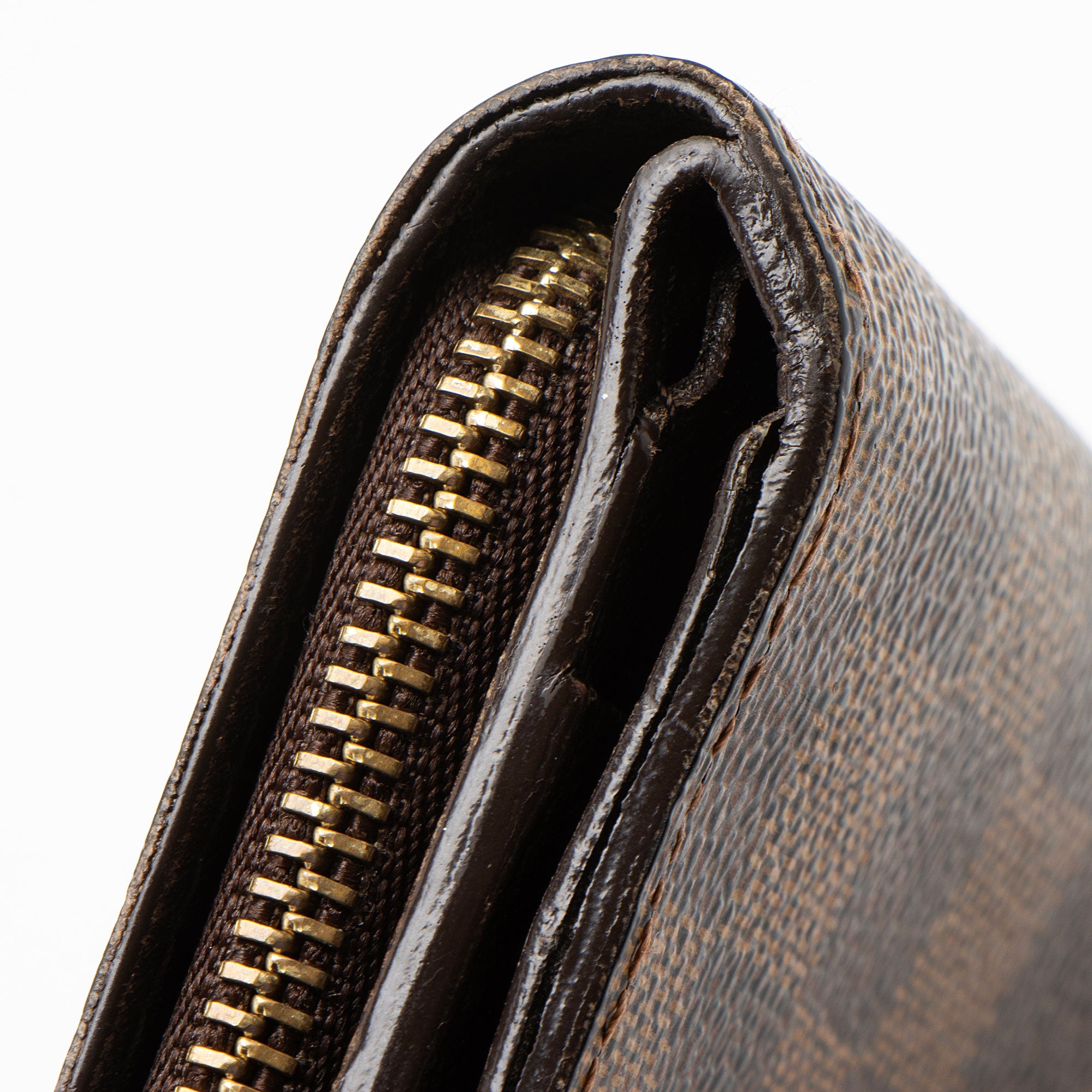Louis Vuitton Vintage Damier Ebene Zipped Compact Wallet
