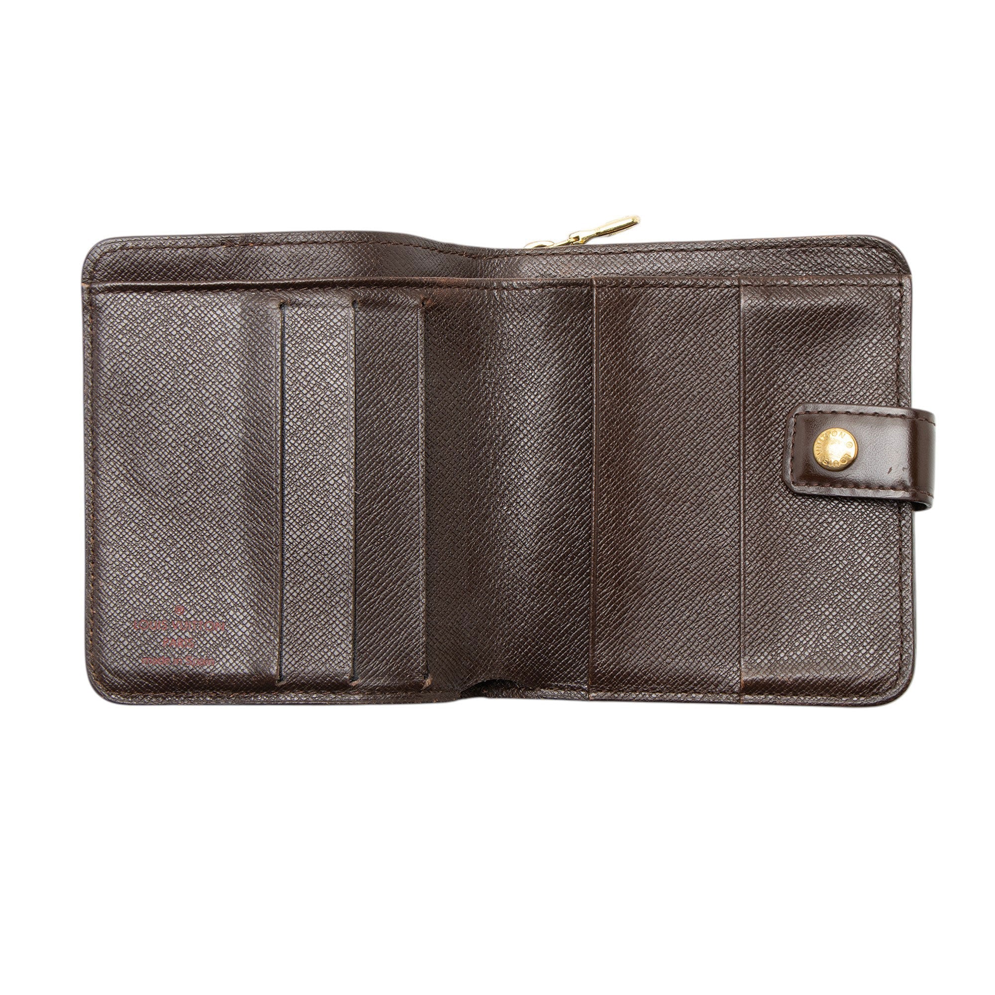 Louis Vuitton Vintage Damier Ebene Zipped Compact Wallet