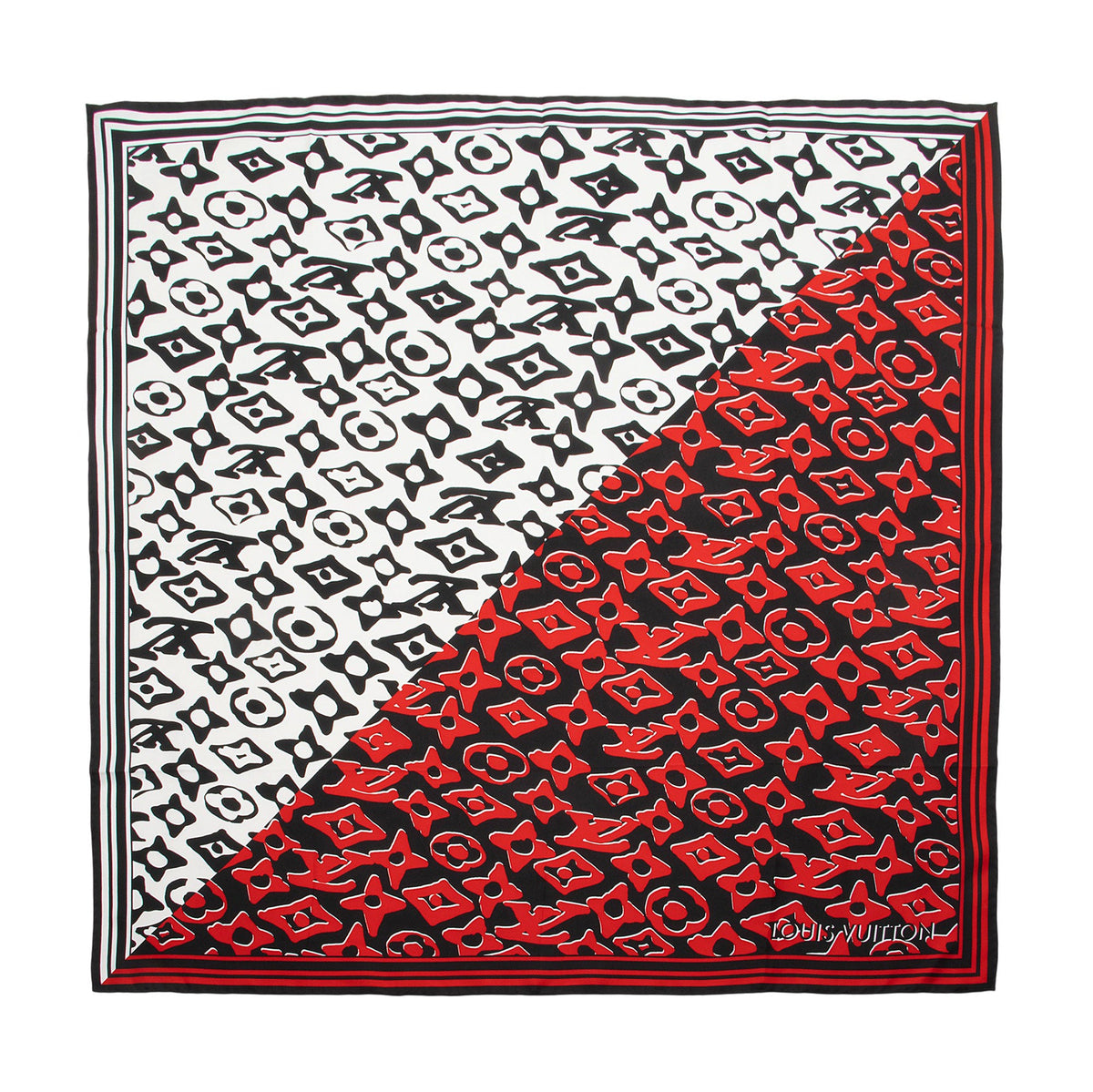 Louis Vuitton x Urs Fischer Silk Multicolor Monogram 90cm Scarf