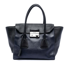 Prada Bicolor Glace Calf Sound Lock Satchel