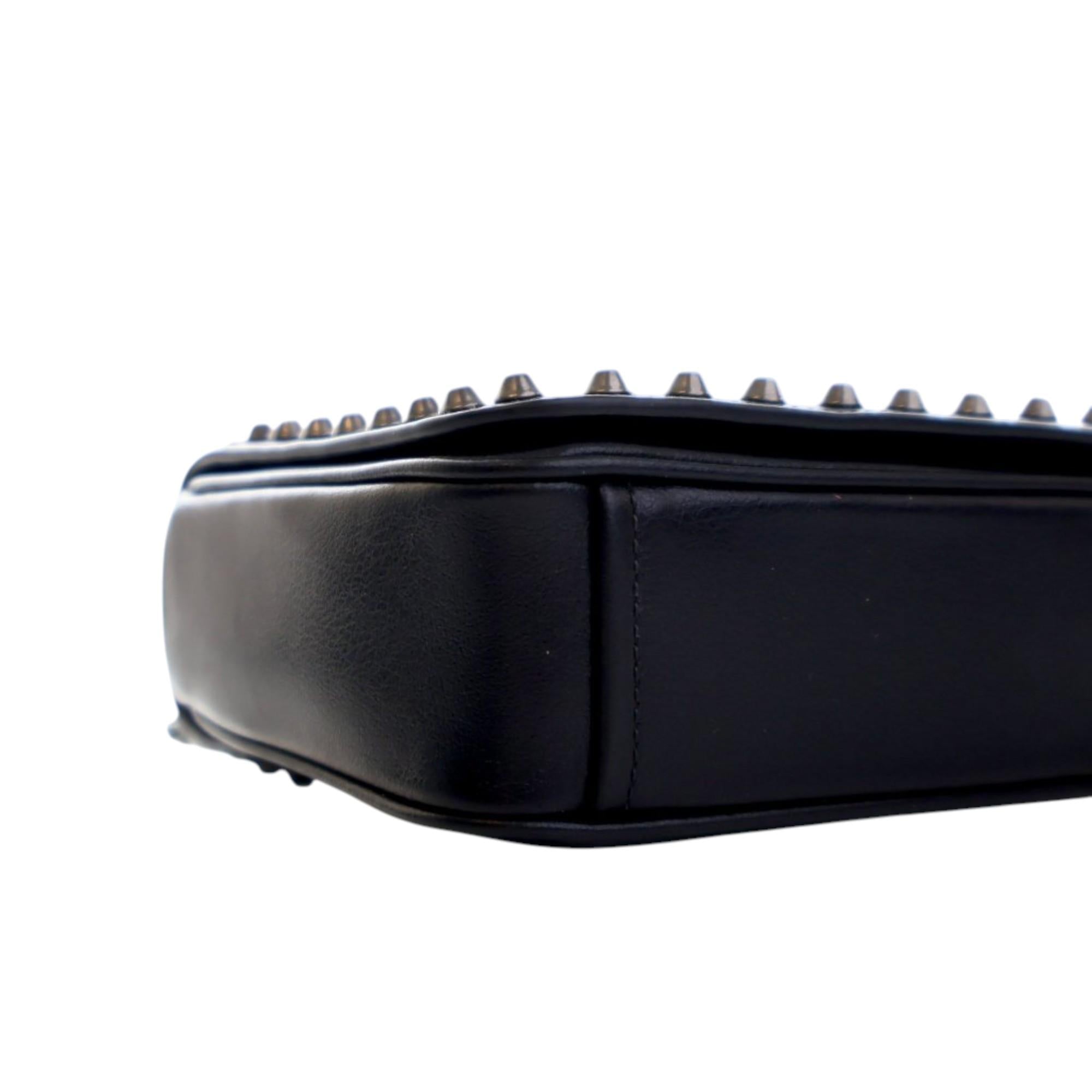 Prada Bicolor Glace Calfskin Studded Crossbody