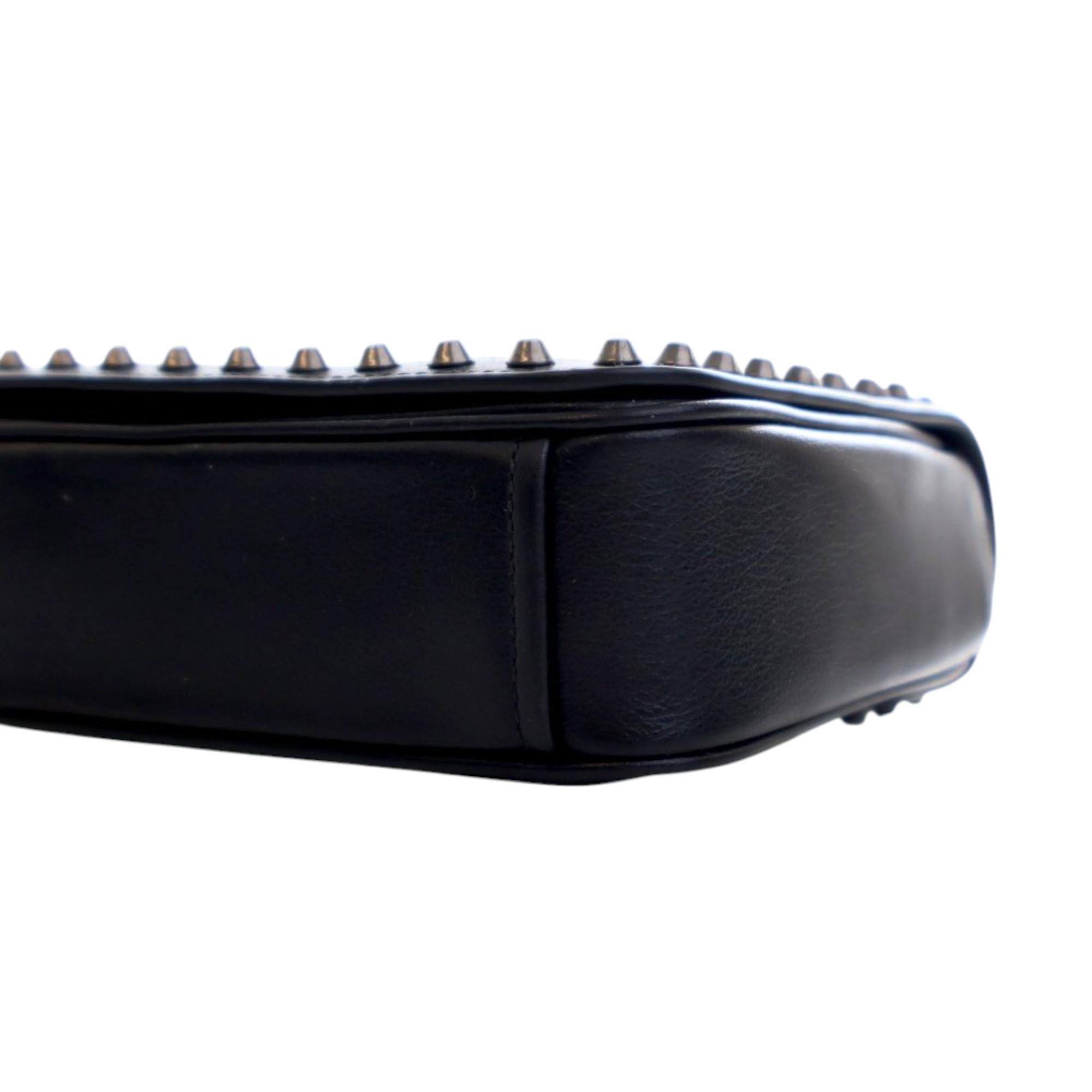 Prada Bicolor Glace Calfskin Studded Crossbody
