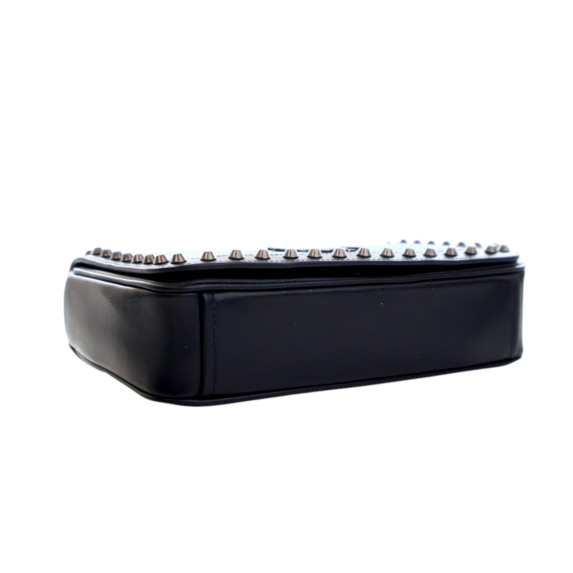 Prada Bicolor Glace Calfskin Studded Crossbody