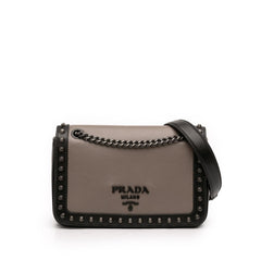 Prada Bicolor Glace Calfskin Studded Crossbody
