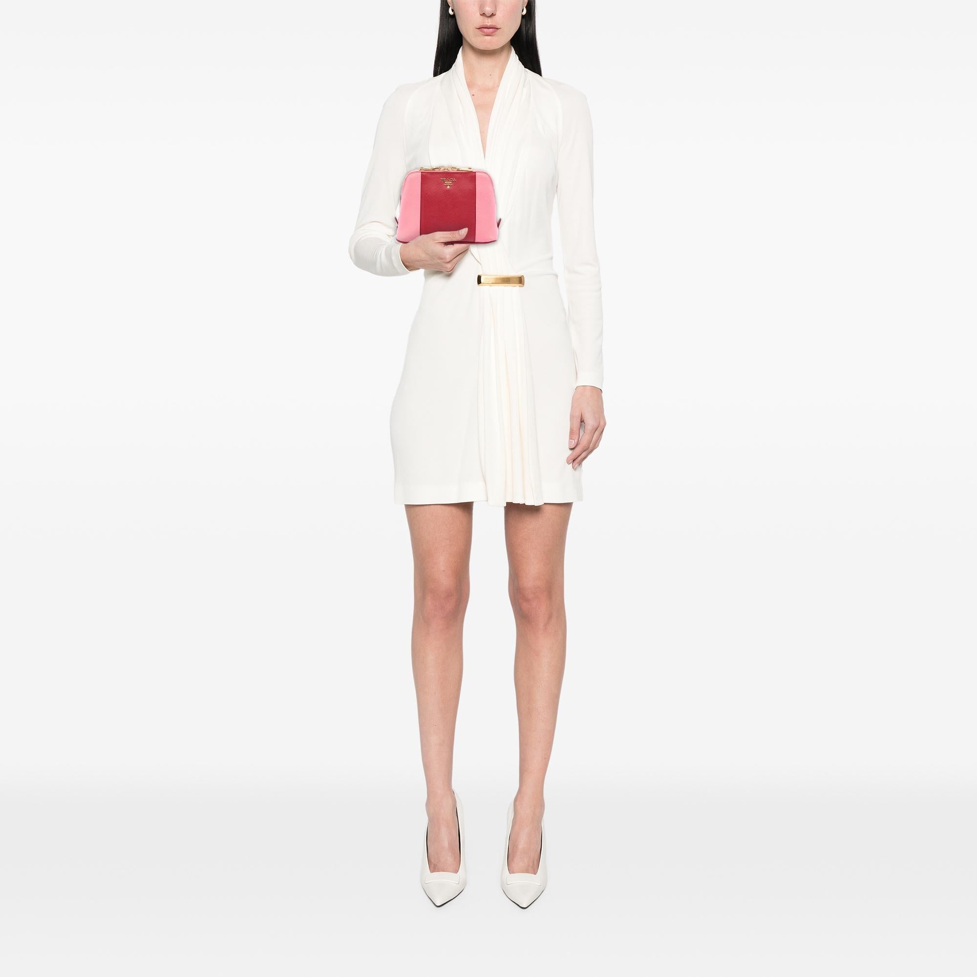 Prada Bicolor Saffiano Cosmetic Pouch