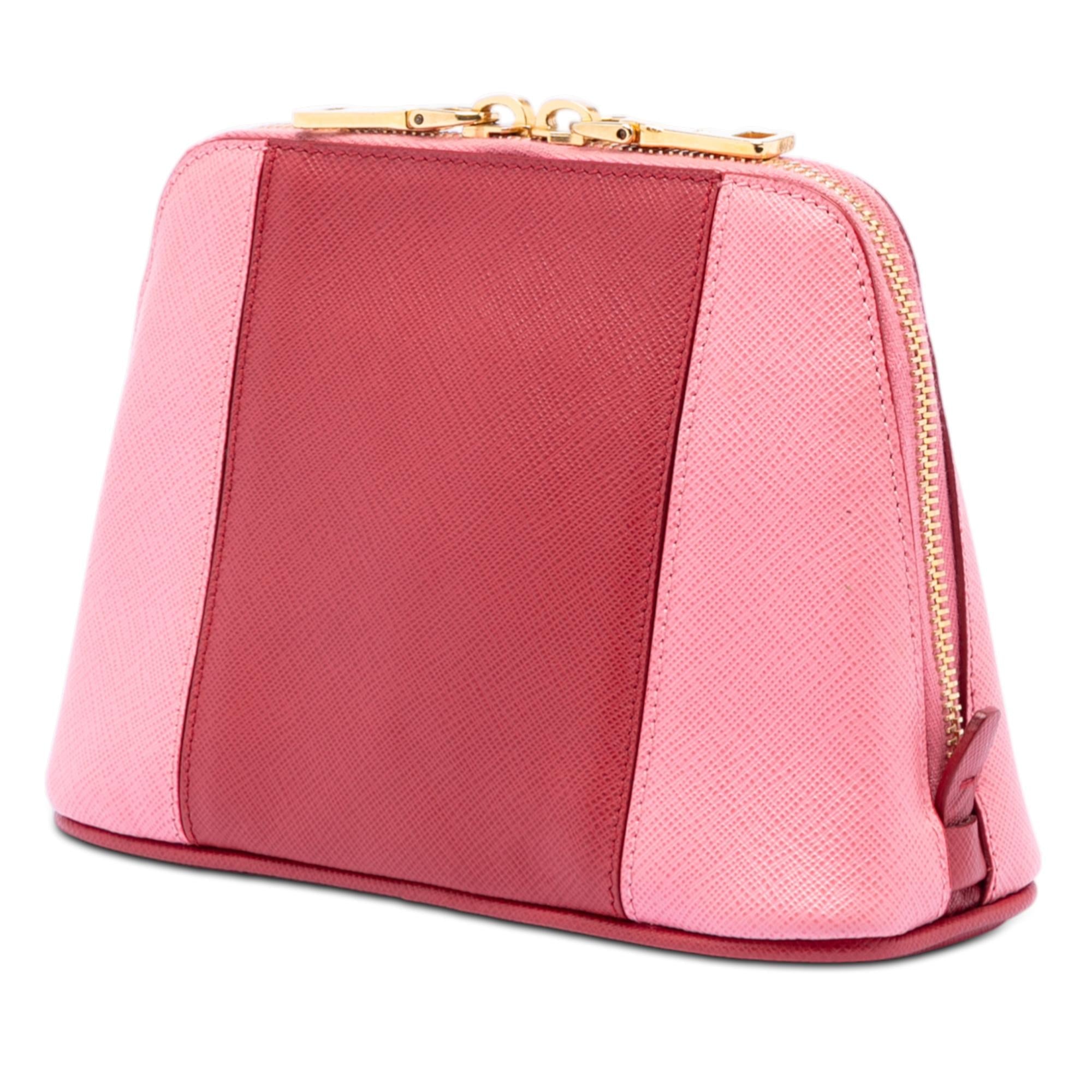 Prada Bicolor Saffiano Cosmetic Pouch