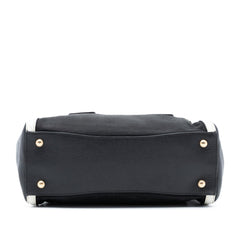 Prada Bicolor Saffiano Cuir Trimmed Canvas Satchel