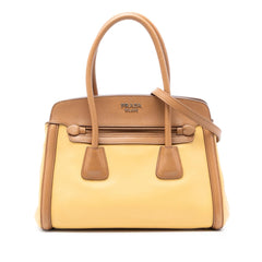 Prada Bicolor Saffiano Cuir Trimmed Leather Satchel