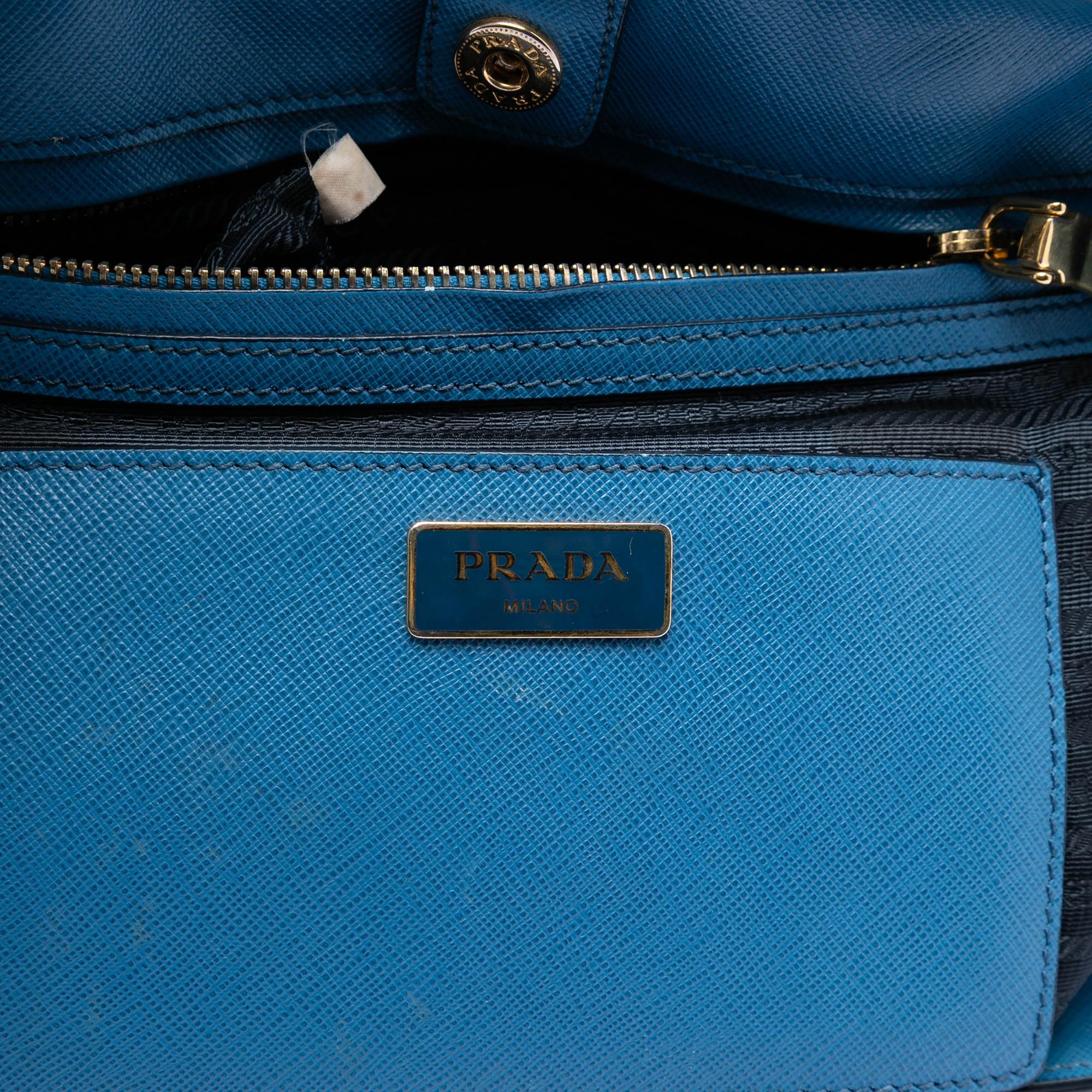 Prada Bicolor Saffiano Lux Galleria Satchel