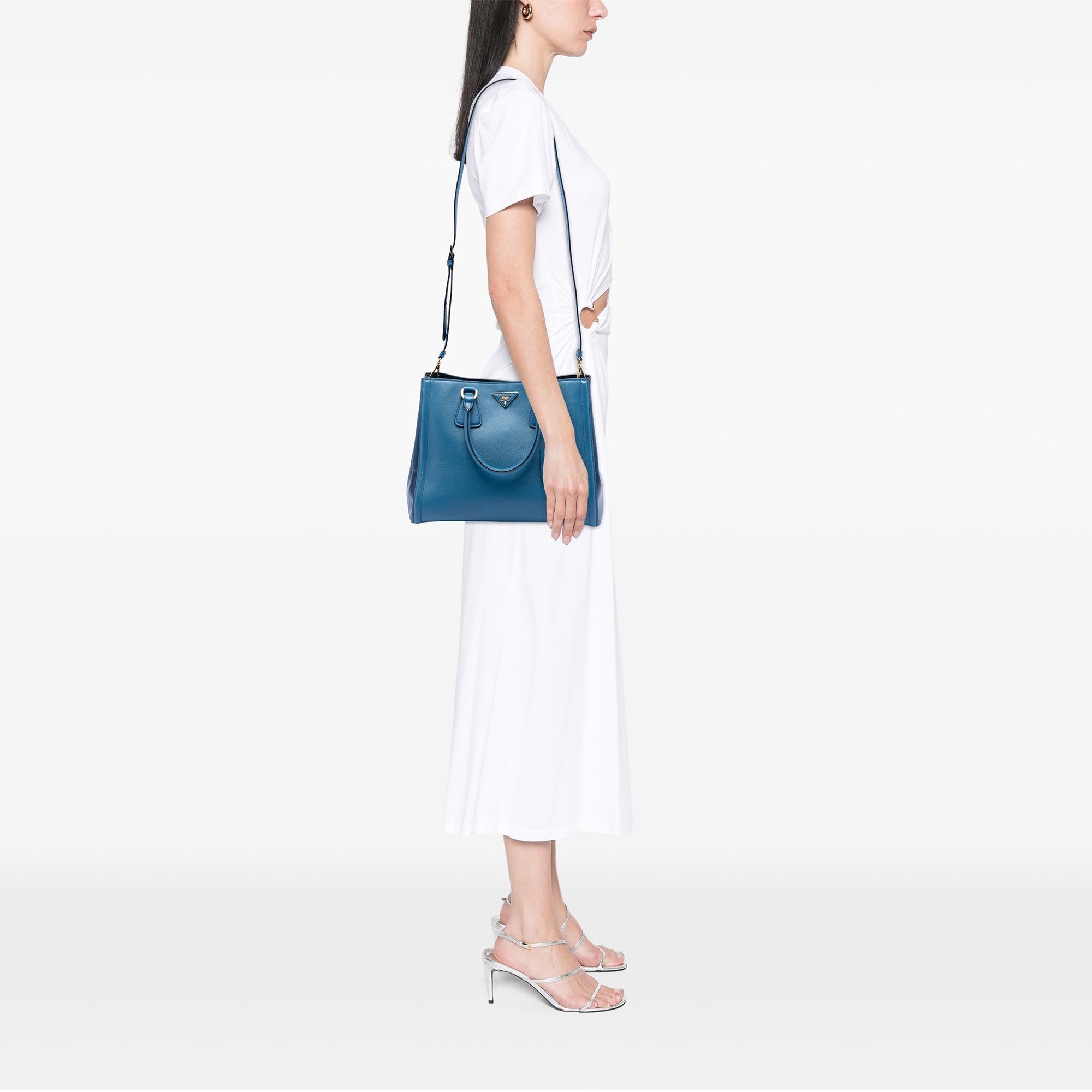 Prada Bicolor Saffiano Lux Galleria Satchel