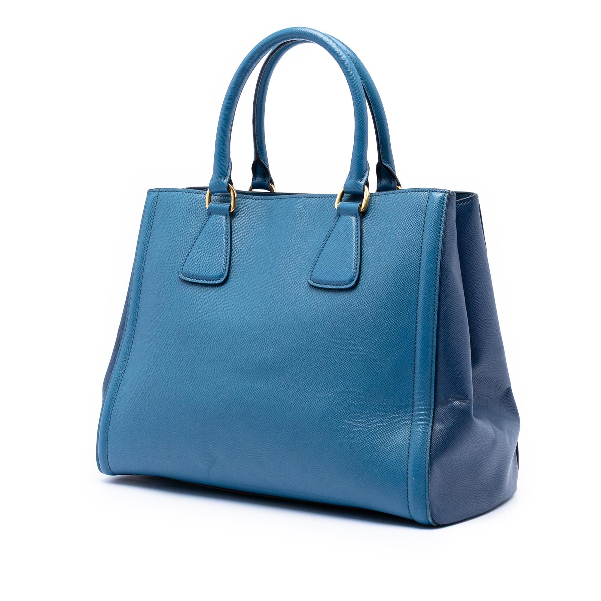 Prada Bicolor Saffiano Lux Galleria Satchel