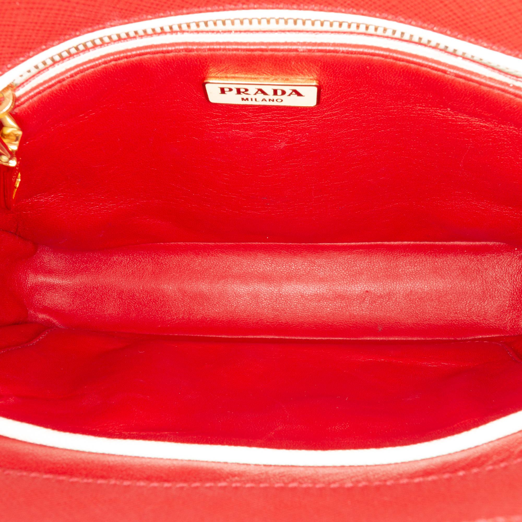 Prada Bicolor Saffiano Turnlock Satchel