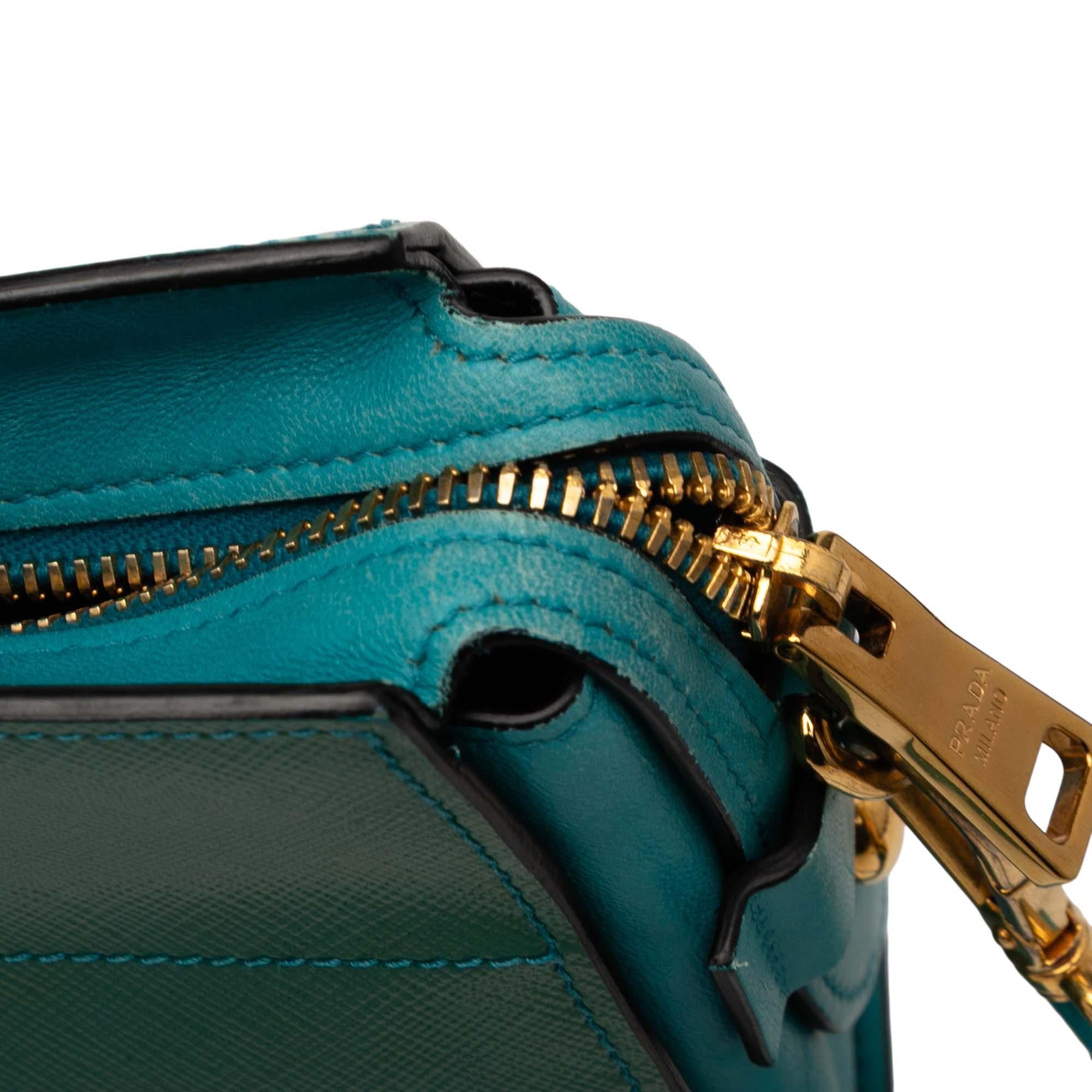 Prada Bicolor Saffiano Vernice Esplanade Crossbody