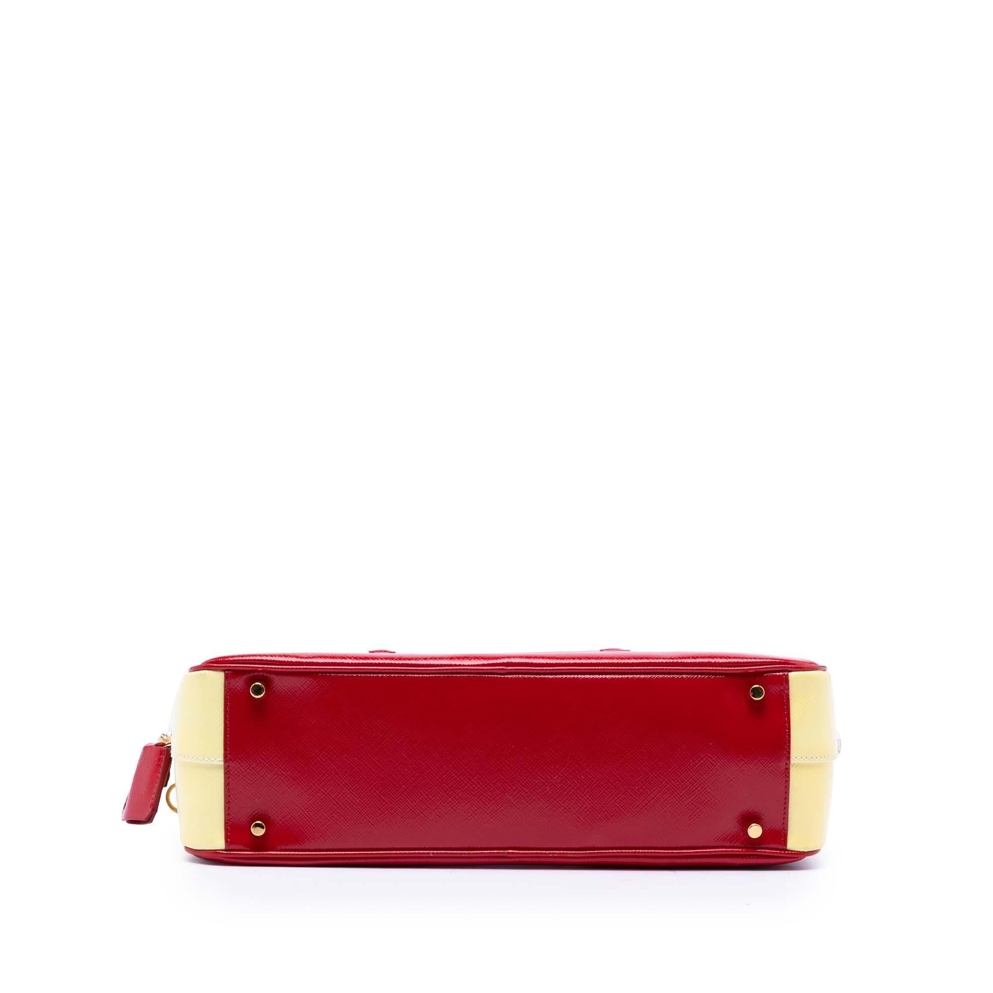 Prada Bicolor Saffiano Vernice Satchel