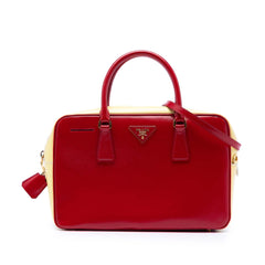Prada Bicolor Saffiano Vernice Satchel