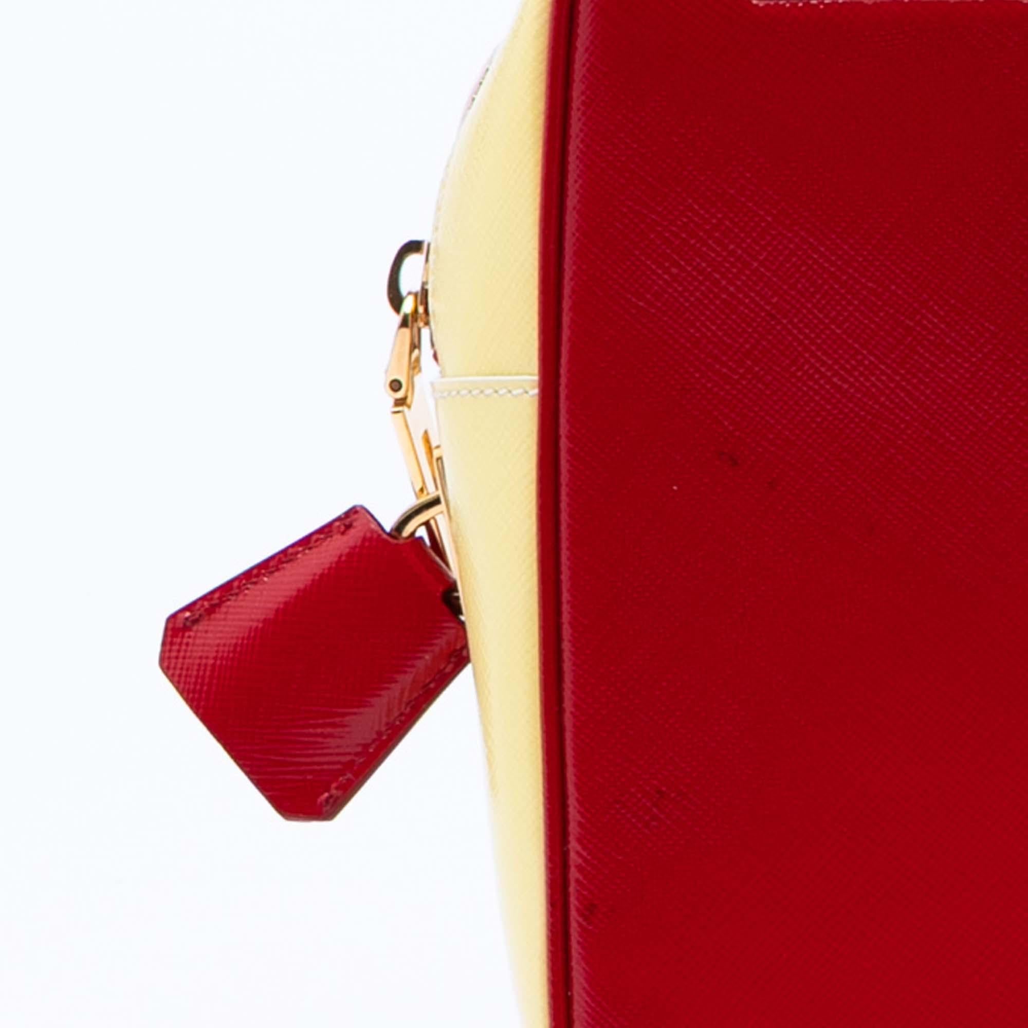Prada Bicolor Saffiano Vernice Satchel