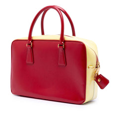 Prada Bicolor Saffiano Vernice Satchel