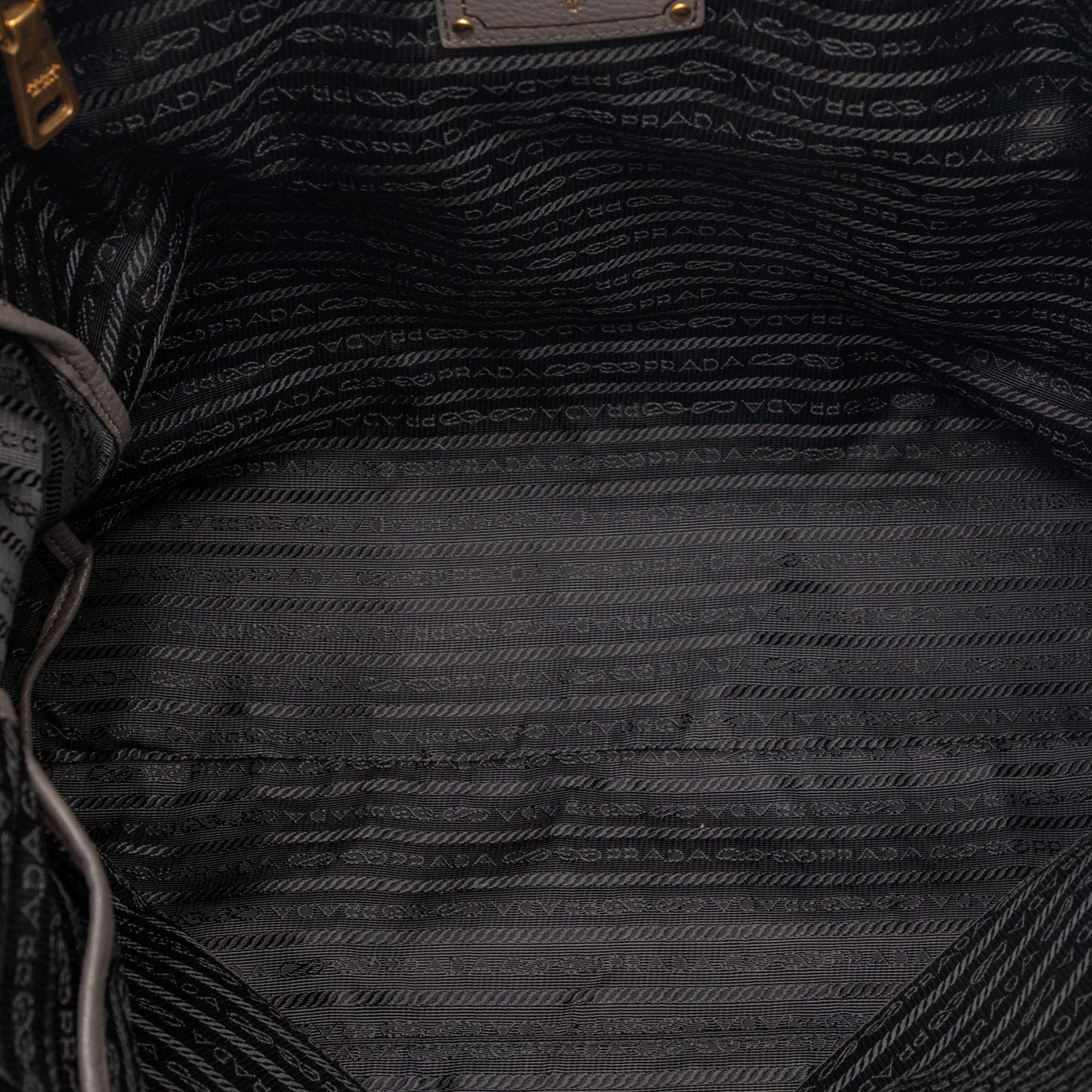 Prada Bicolor Vitello Daino Open Convertible Tote