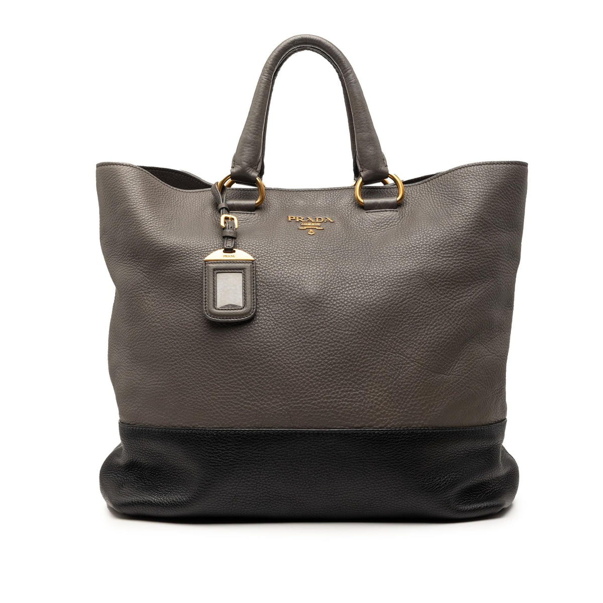 Prada Bicolor Vitello Daino Open Convertible Tote