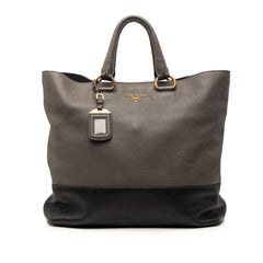 Prada Bicolor Vitello Daino Open Convertible Tote