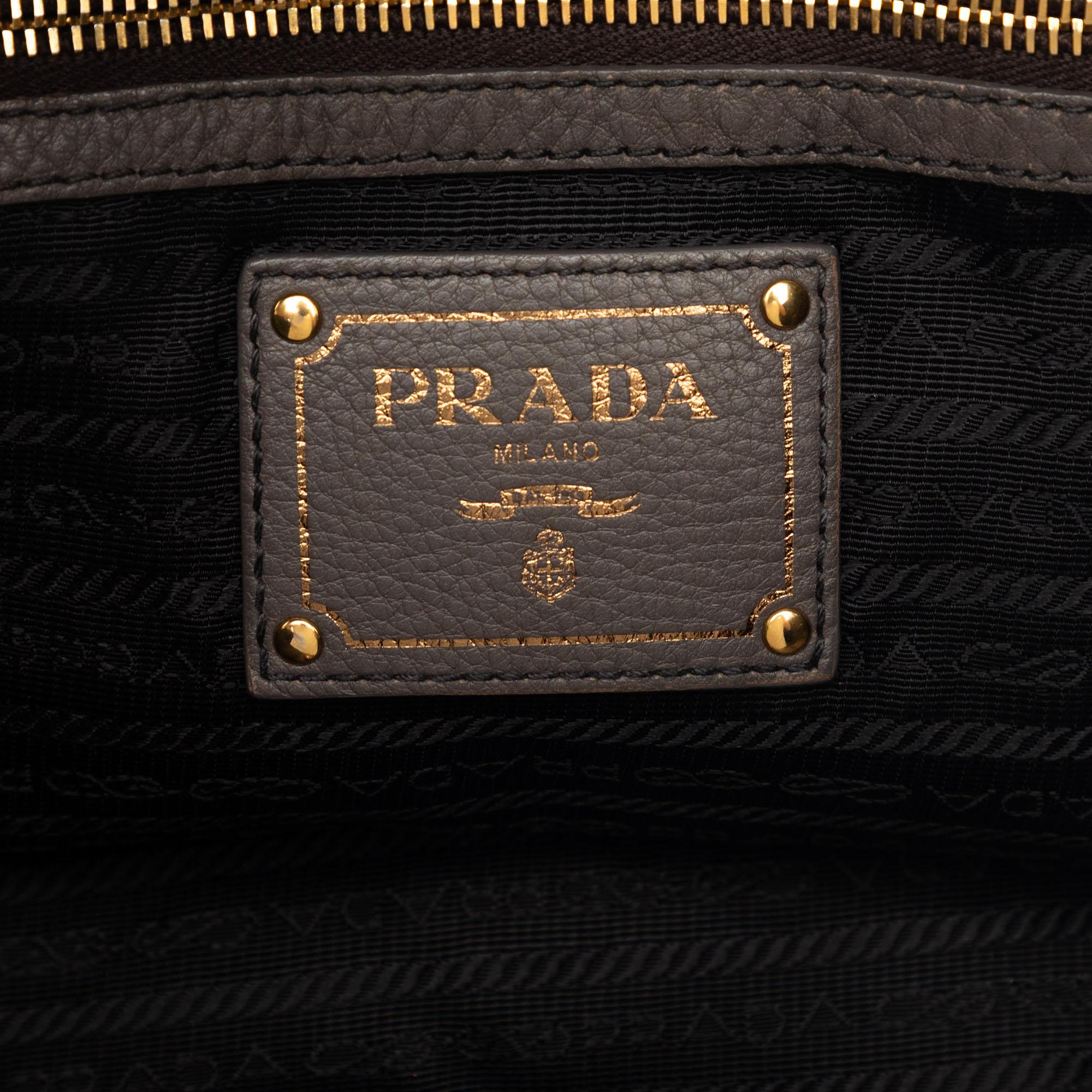 Prada Bicolor Vitello Daino Open Convertible Tote