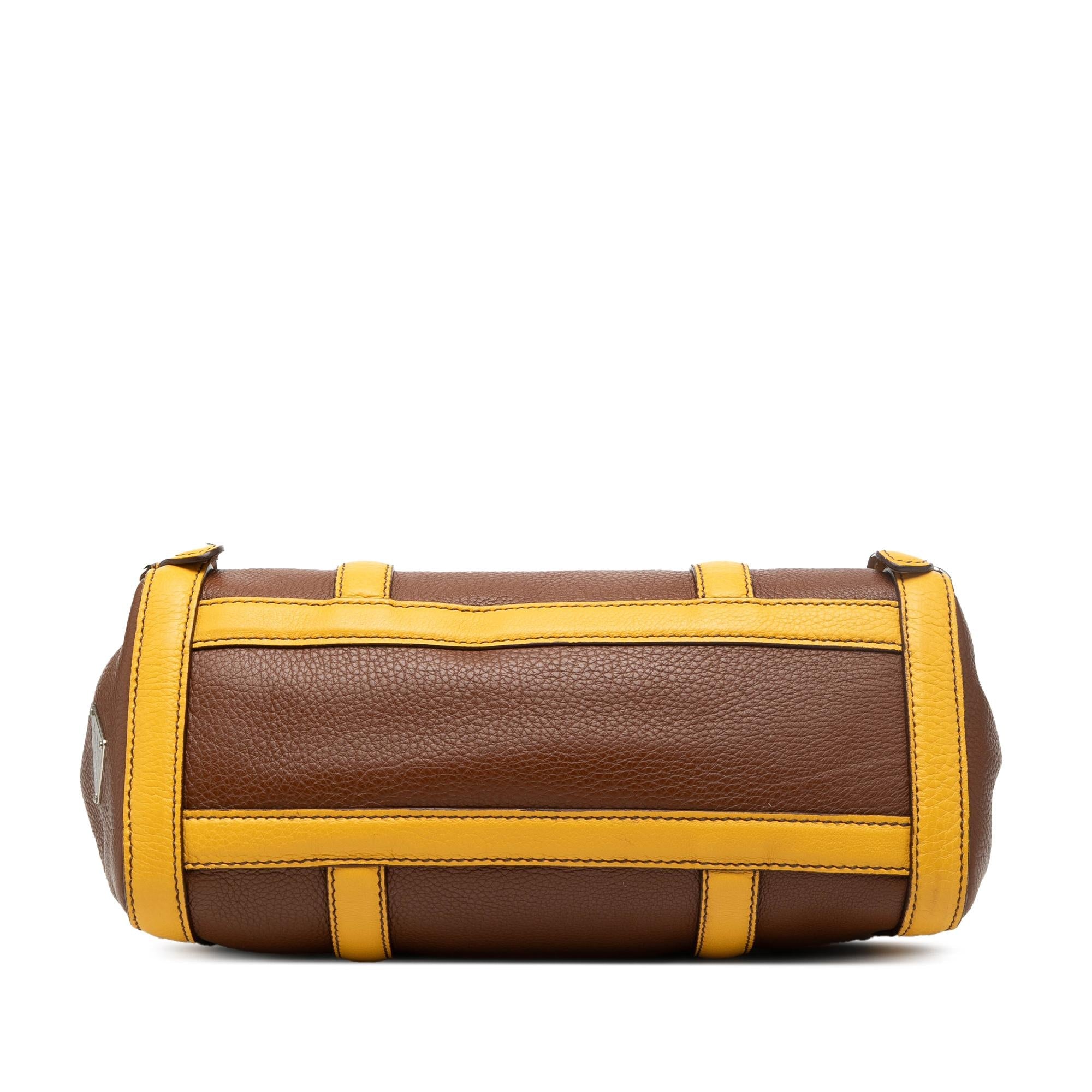 Prada Bicolor Vitello Daino Pushlock Flap Bag