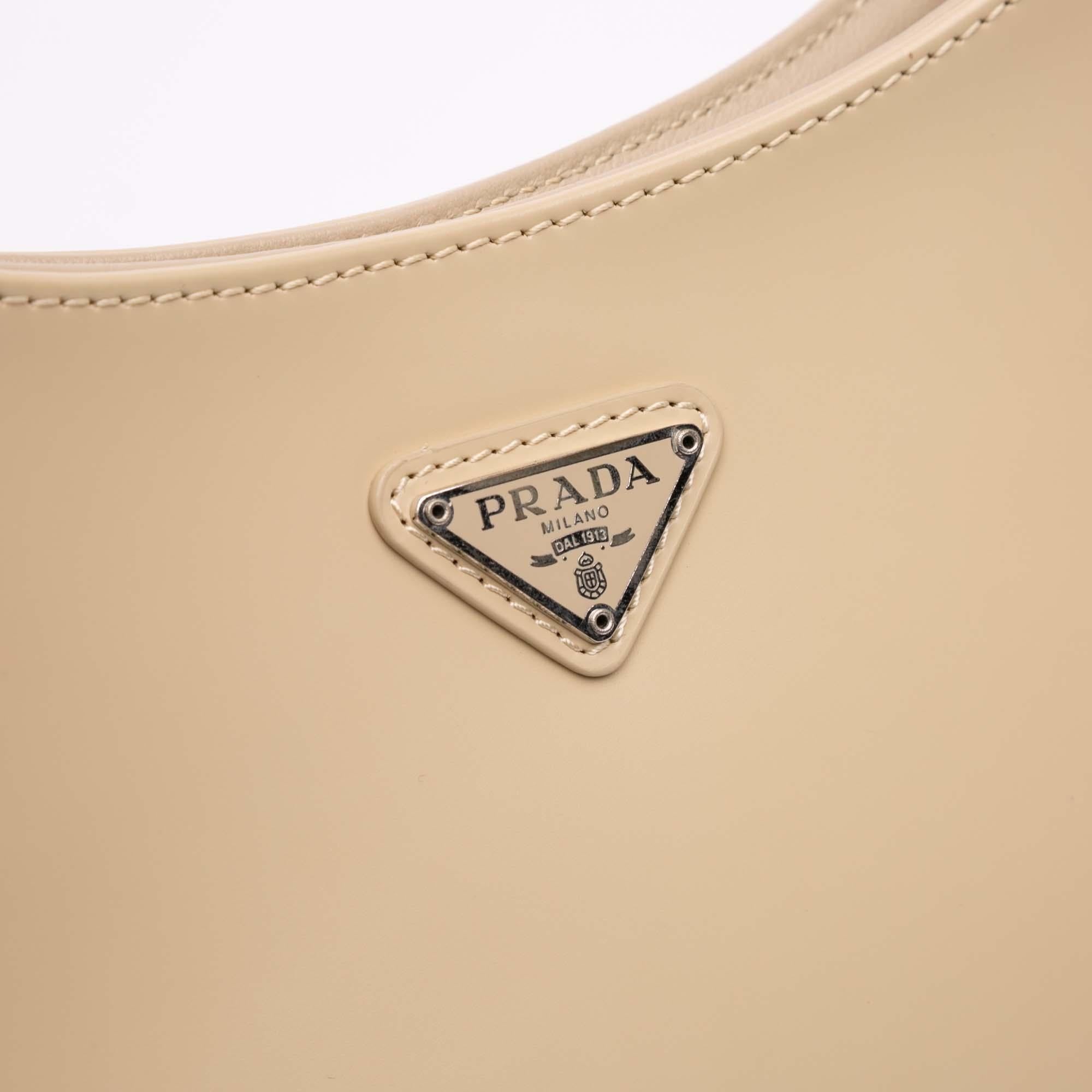 Prada Brushed Leather Cleo Shoulder Bag