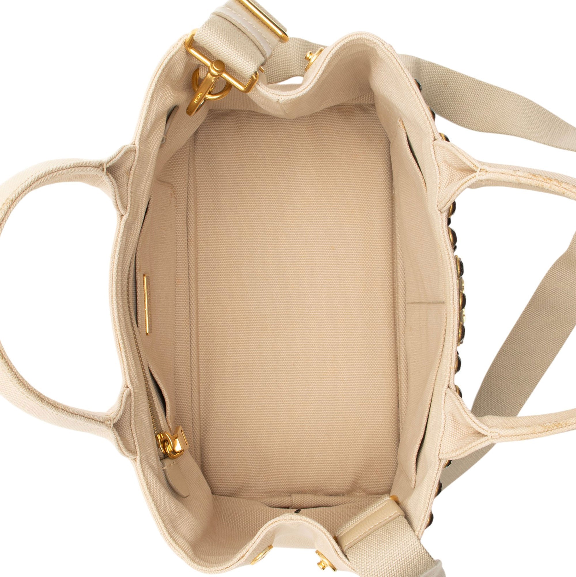 Prada Canapa Crystal Studded Tote