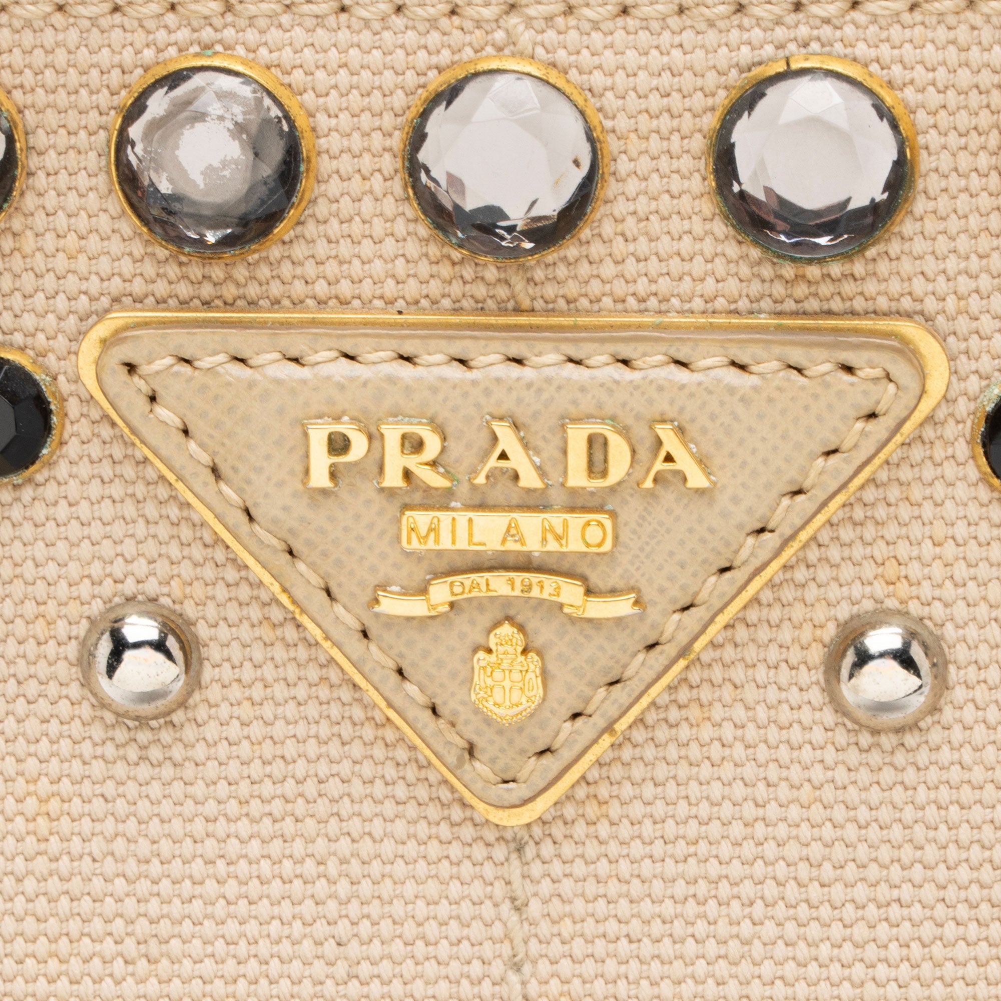 Prada Canapa Crystal Studded Tote
