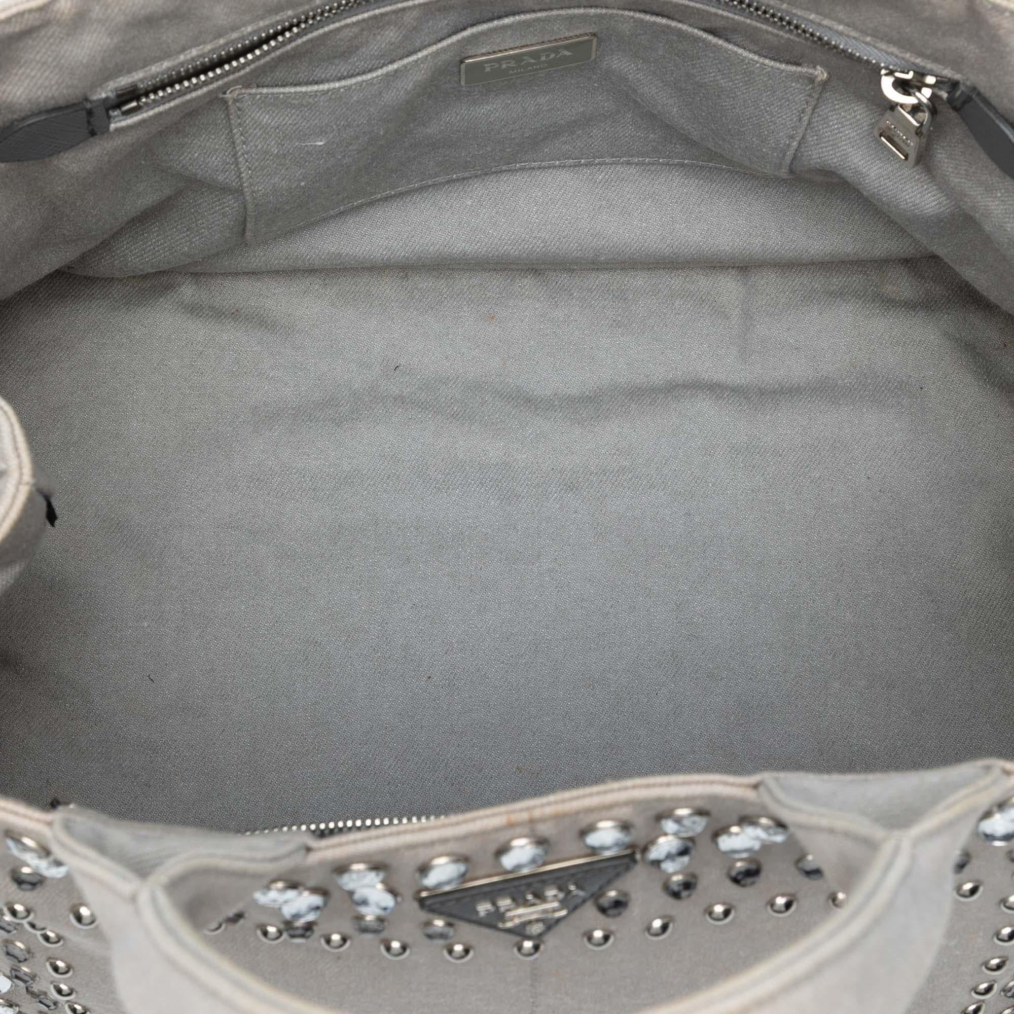 Prada Canvas Canapa Bijoux Satchel