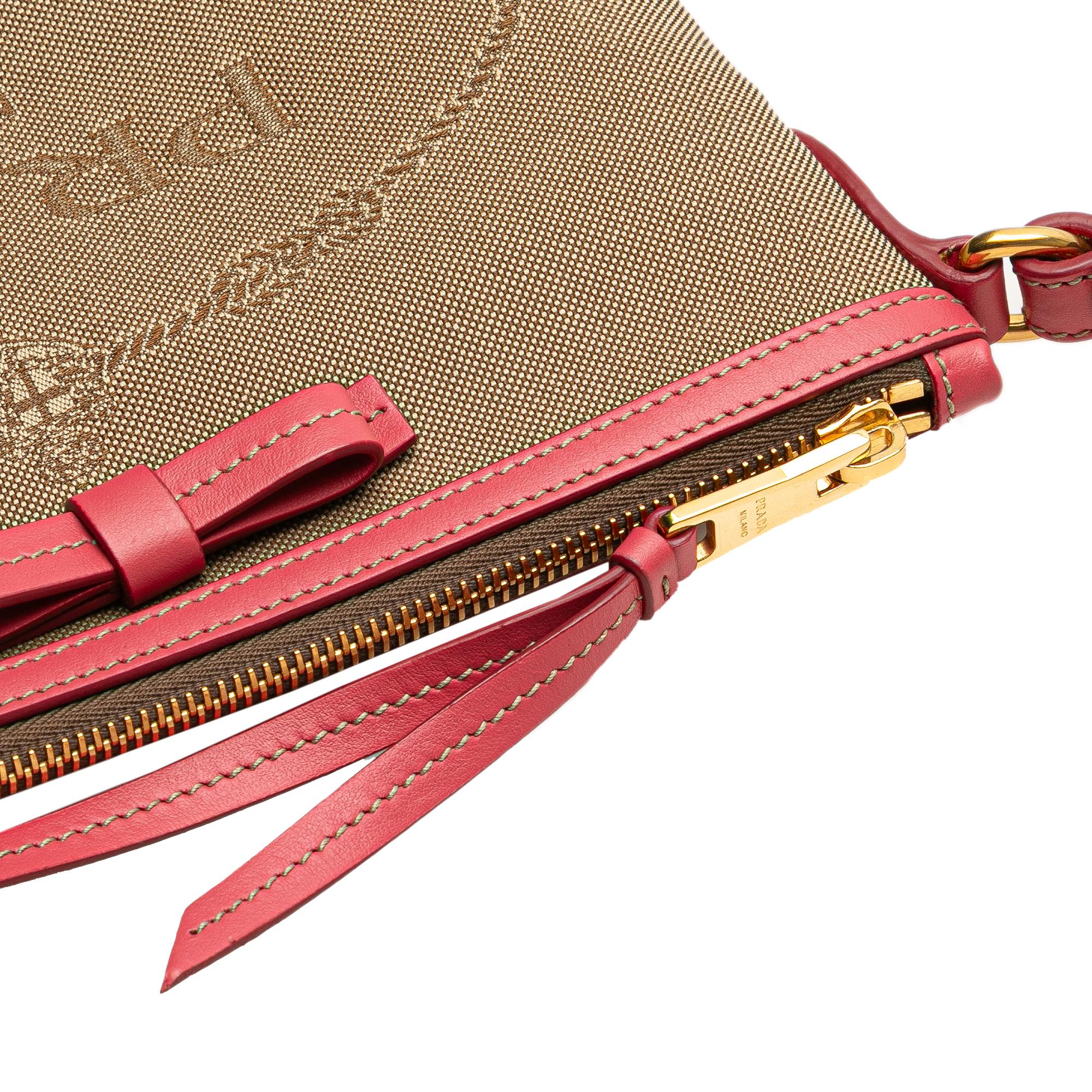 Prada Canvas Canapa Logo Bow Crossbody