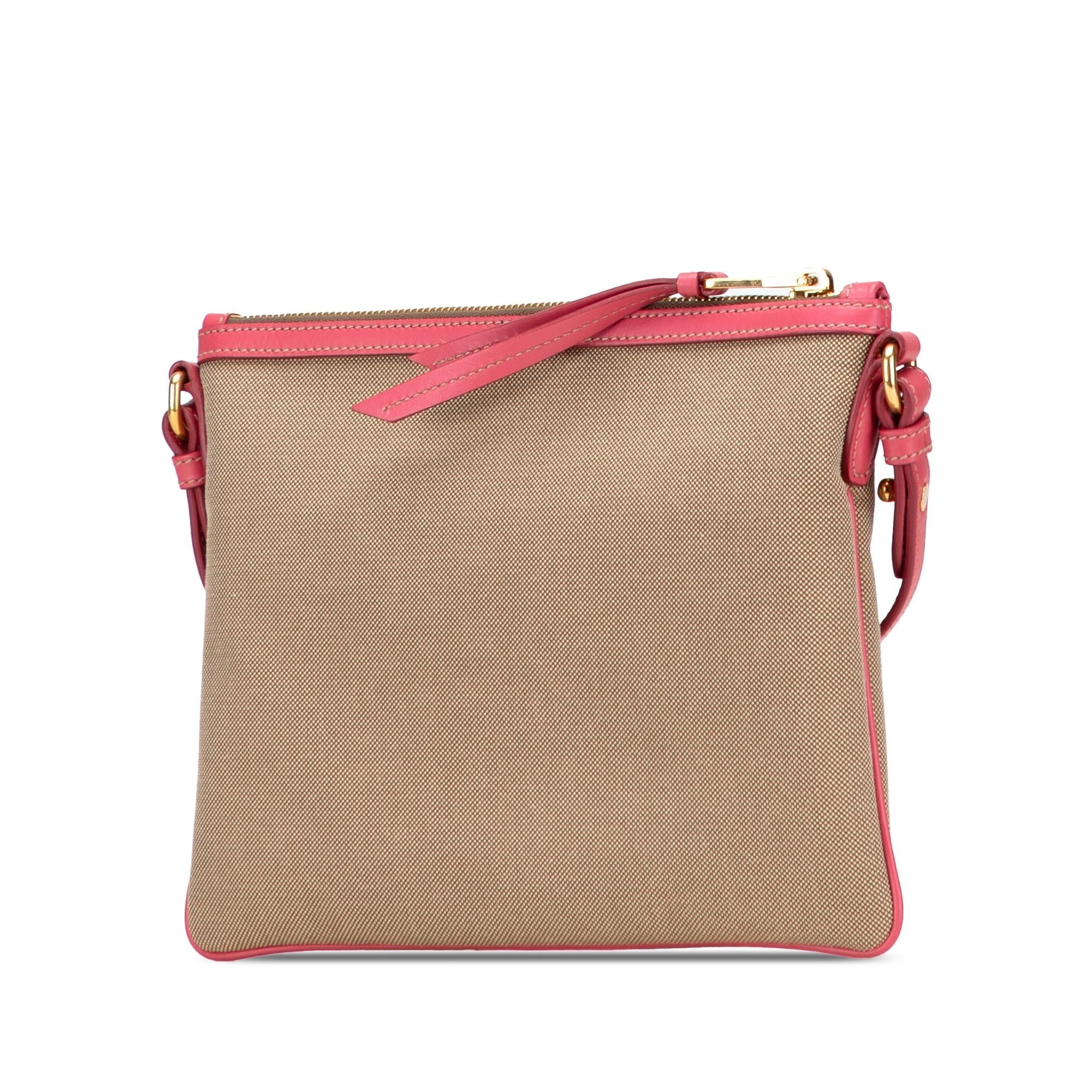 Prada Canvas Canapa Logo Bow Crossbody