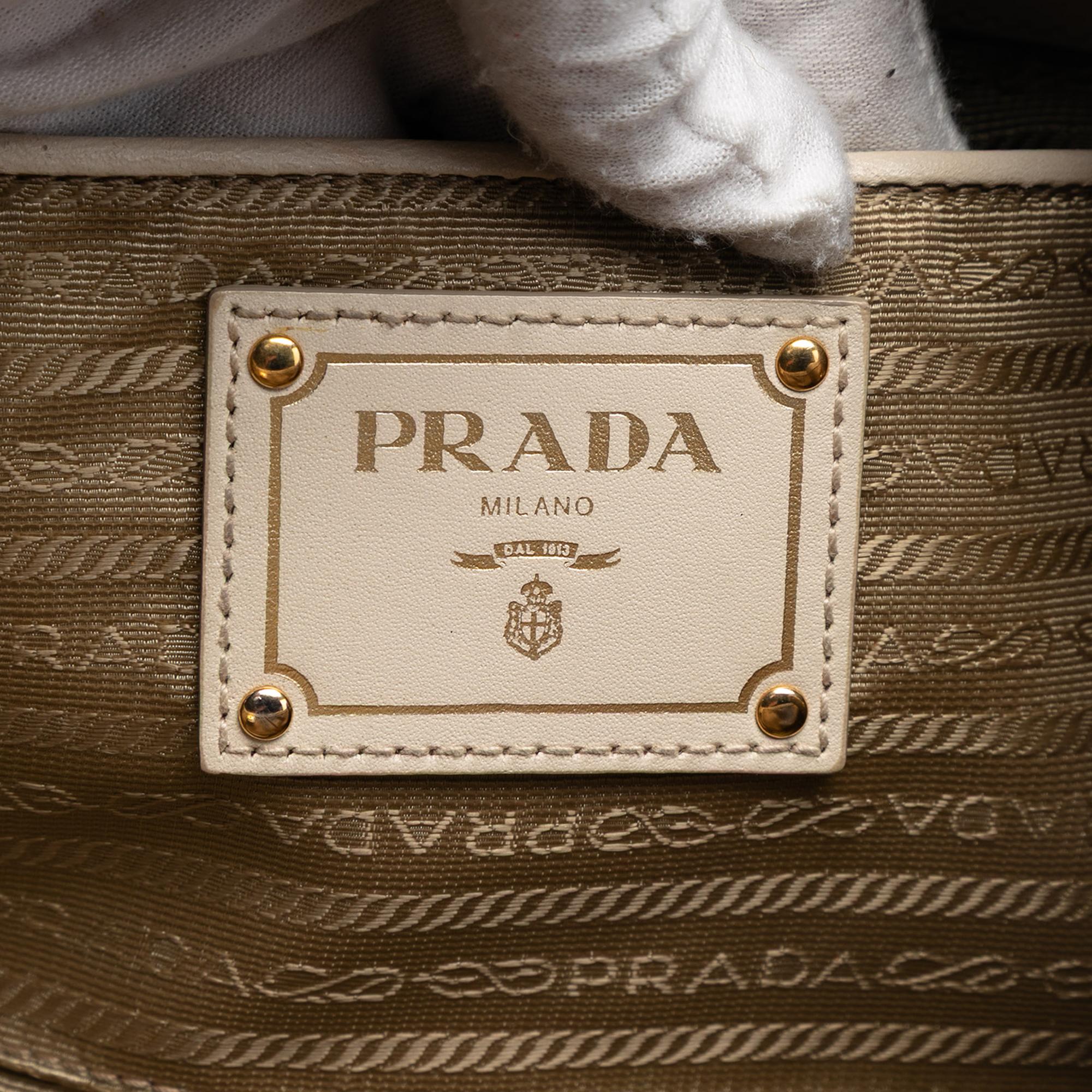 Prada Canvas Canapa Logo Bow Satchel
