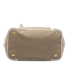 Prada Canvas Canapa Logo Bow Satchel