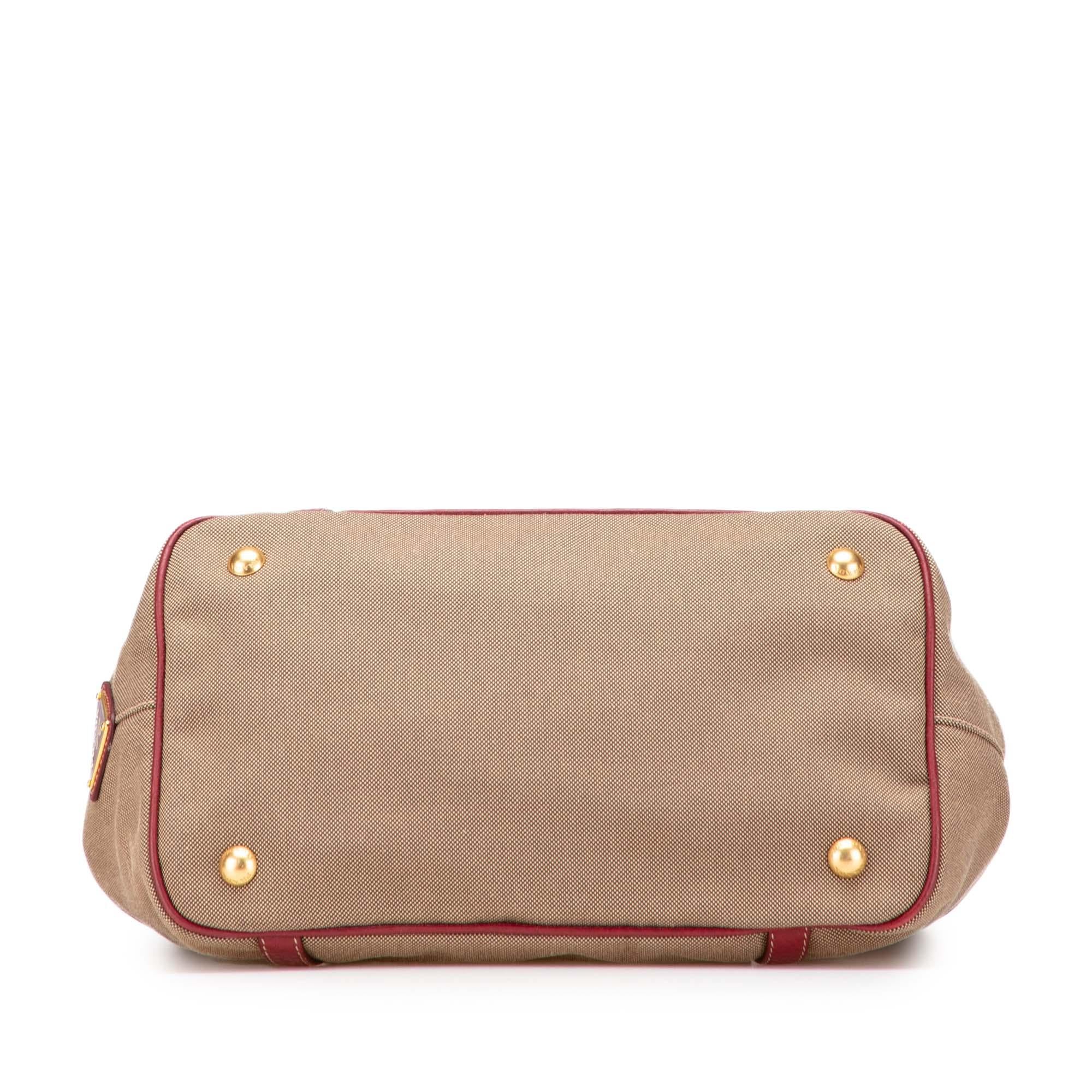 Prada Canvas Canapa Logo Bow Satchel