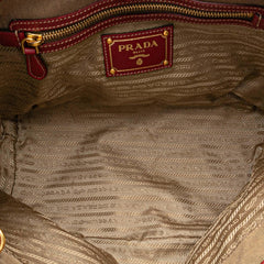 Prada Canvas Canapa Logo Bow Satchel