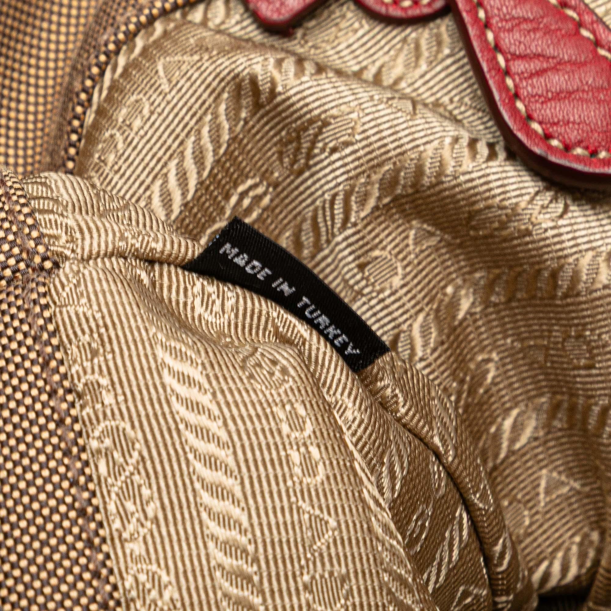 Prada Canvas Canapa Logo Bow Satchel